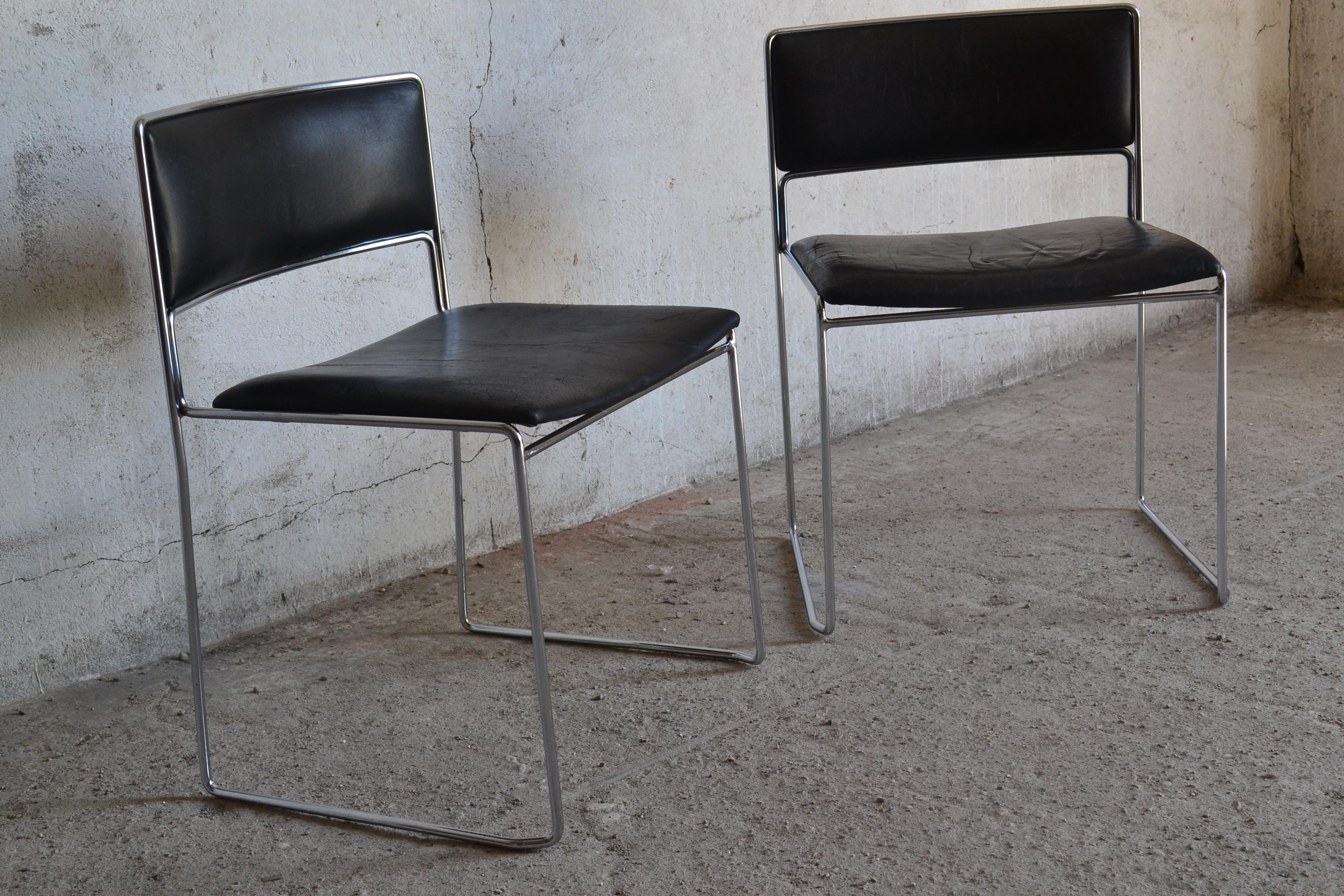 This pair of chairs designed by Preben Juhl Fabricius & Jørgen Kastholm for Kill International date from circa 1965.The chairs are in good original condition, without any renovation.
