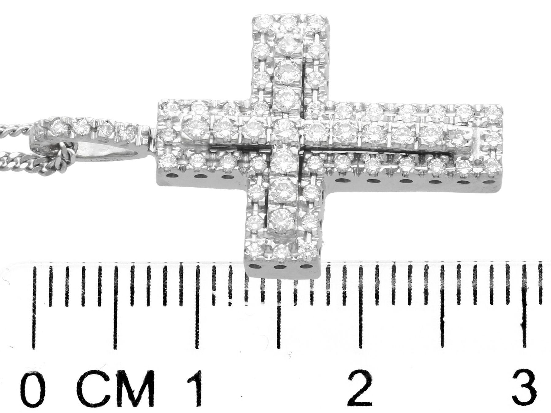 Deutscher Kreuzanhänger aus Diamant und Weißgold 1