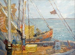Before fishing. 1950, canvas, oil, 53x72.5 cm