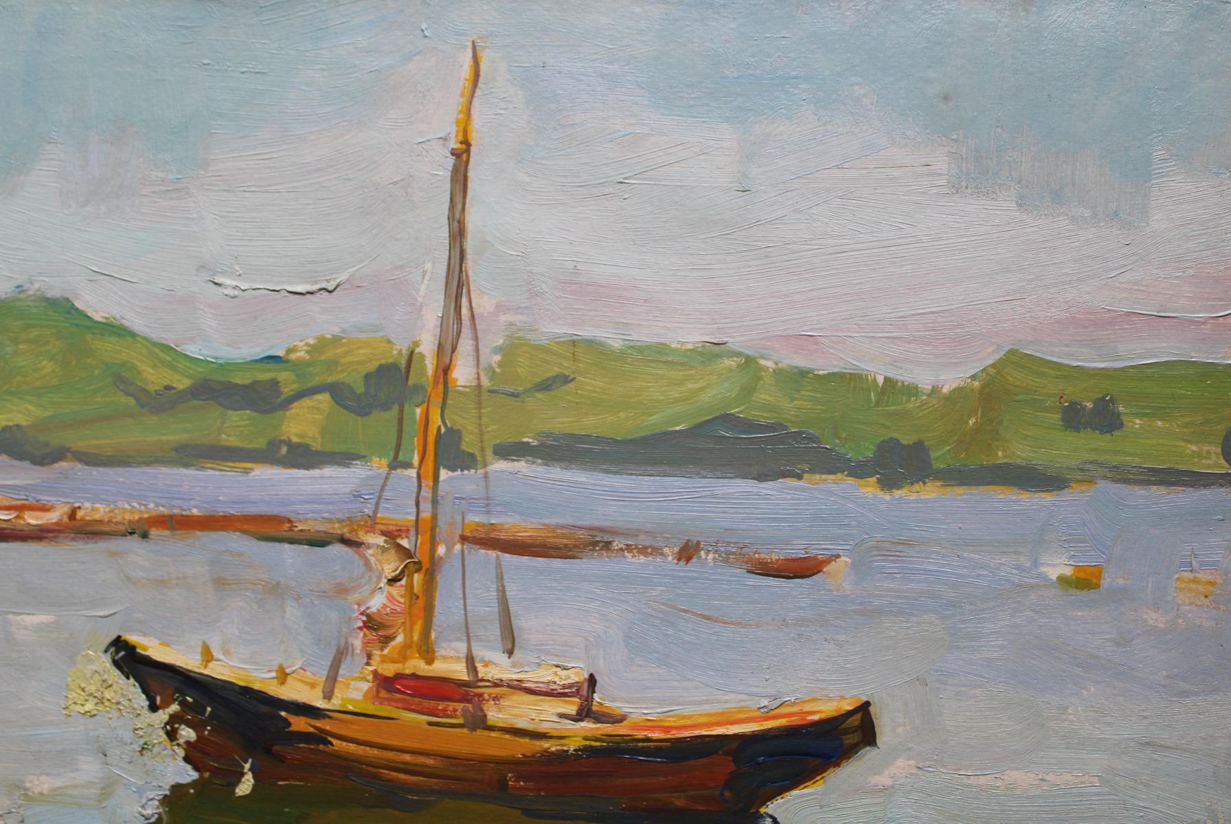 Boats. 1958. Cardboard, oil, 53.5x70 cm

