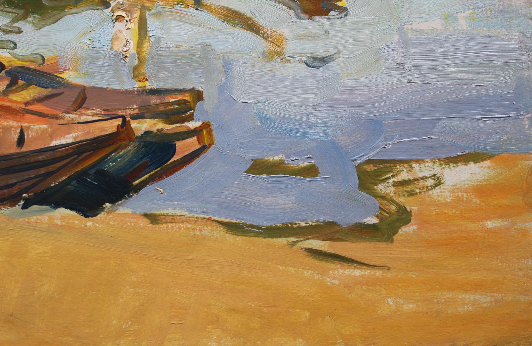 Boats. 1958. Cardboard, oil, 53.5x70 cm For Sale 1