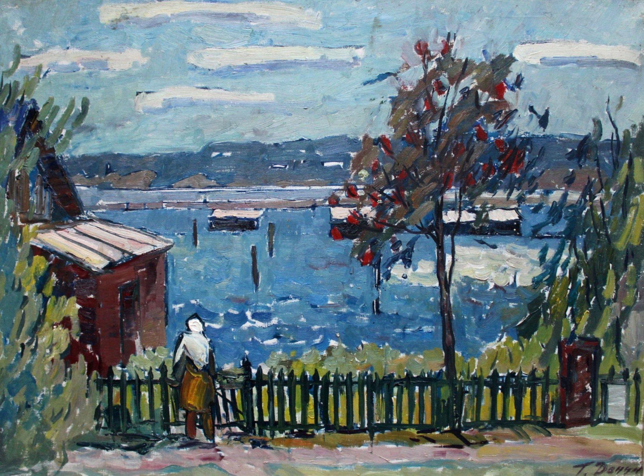 Landscape Painting de German Dontsov - Lielupe. óleo sobre lienzo, 54x74 cm