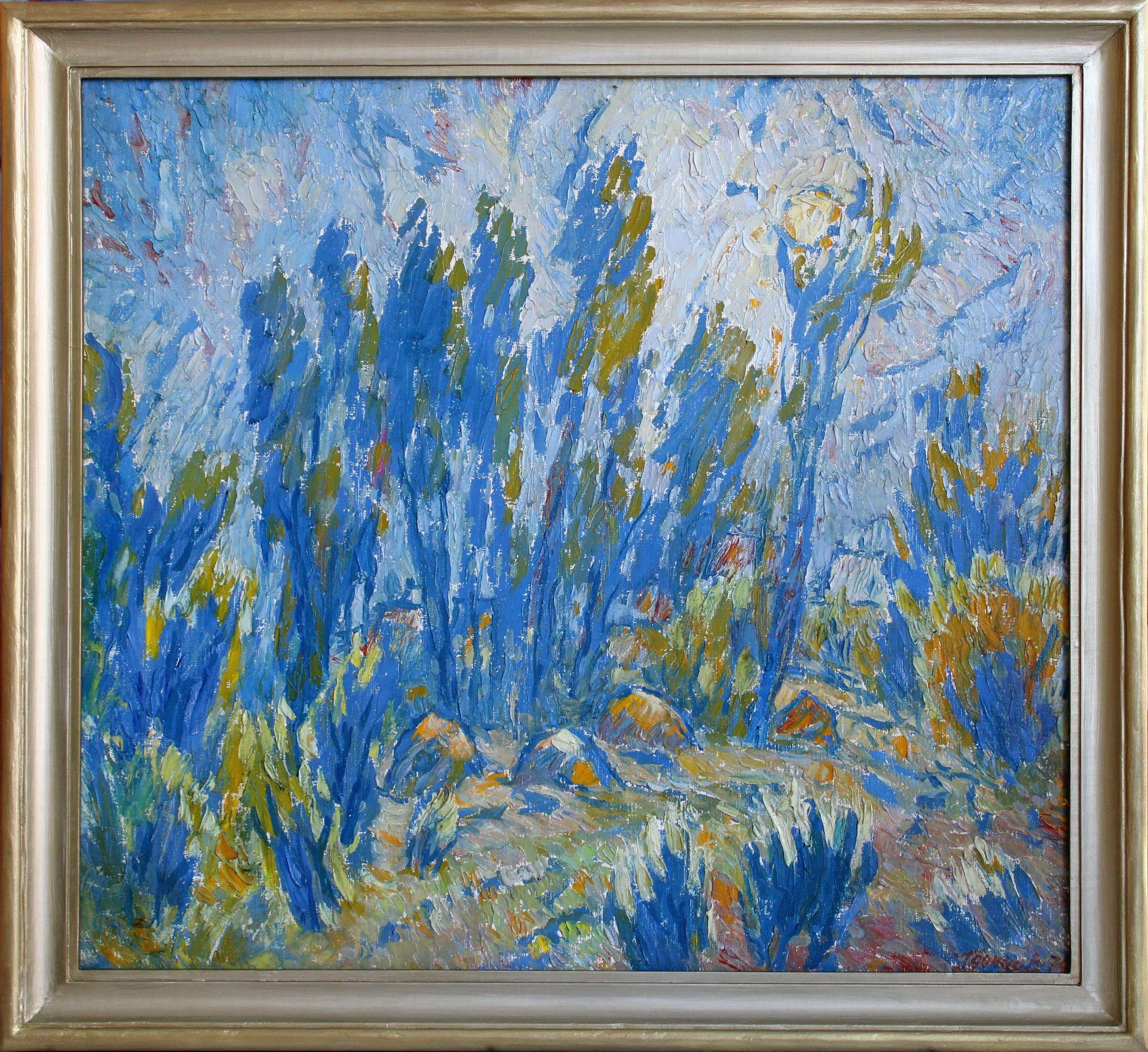 Sol de septiembre. 1974, óleo sobre lienzo, 65x70 cm - Painting Impresionista de German Dontsov