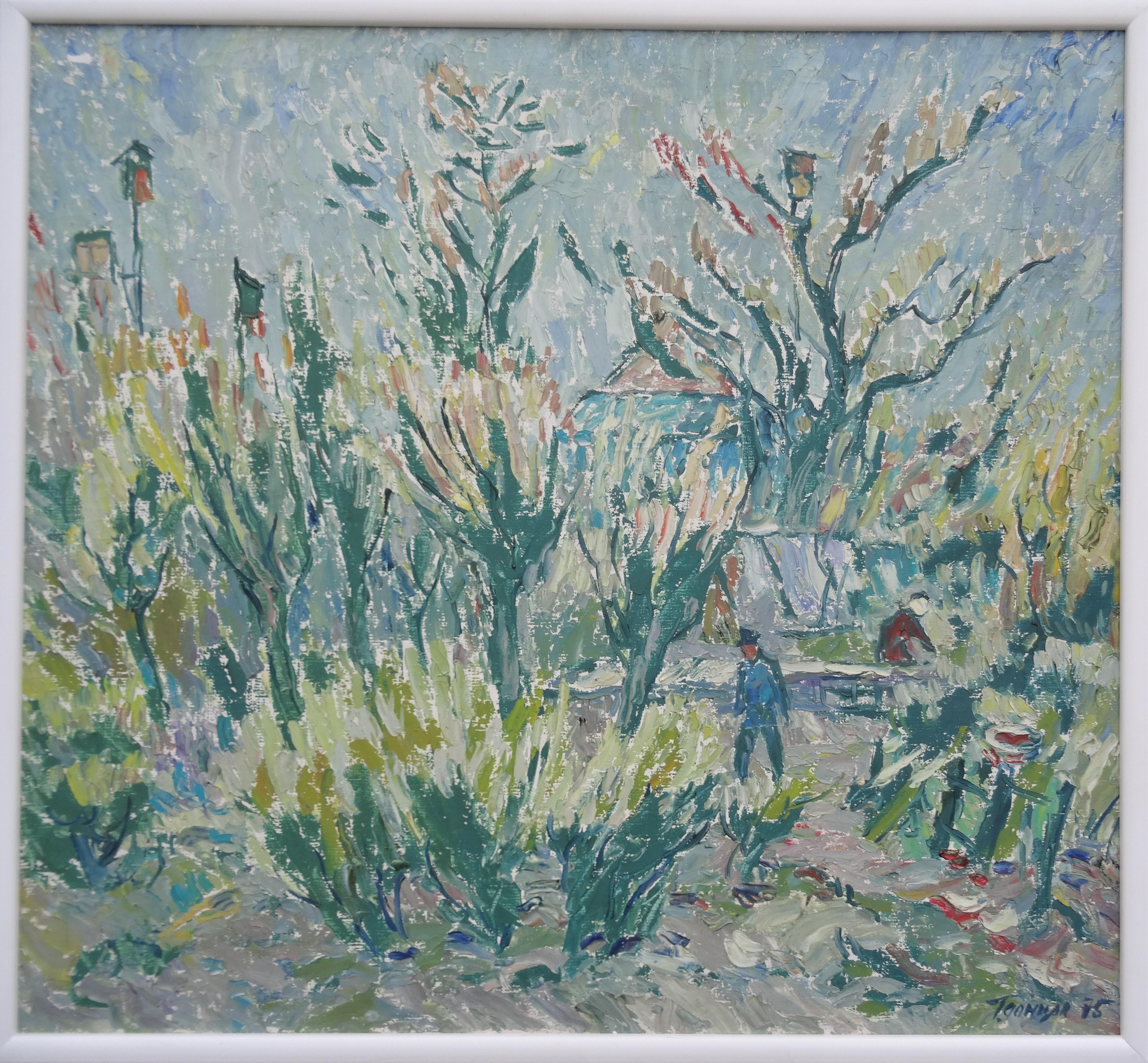 Spring. 1975. Oil on canvas, 92x100 cm - Painting by German Dontsov