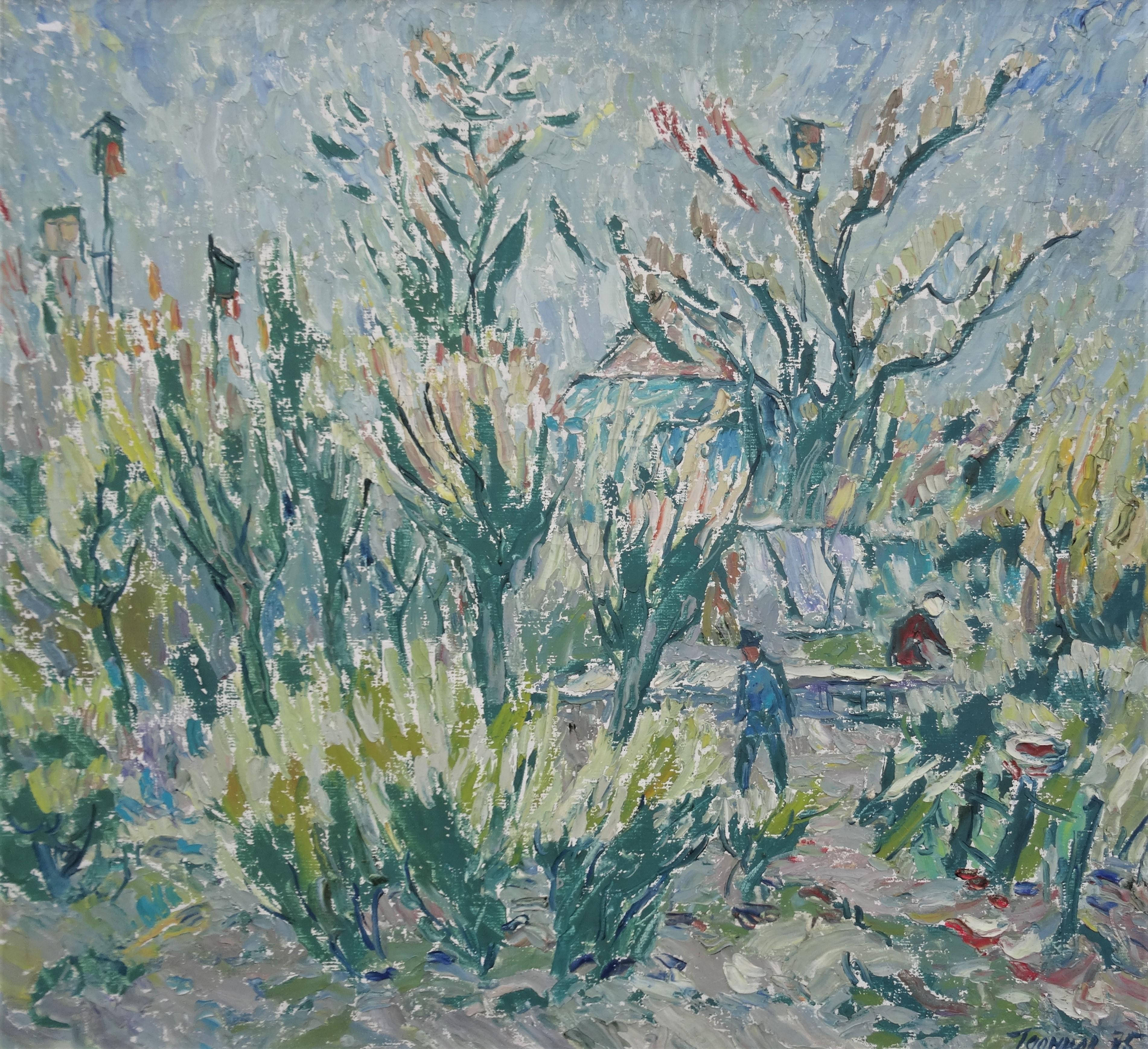 German Dontsov Landscape Painting - Spring. 1975. Oil on canvas, 92x100 cm
