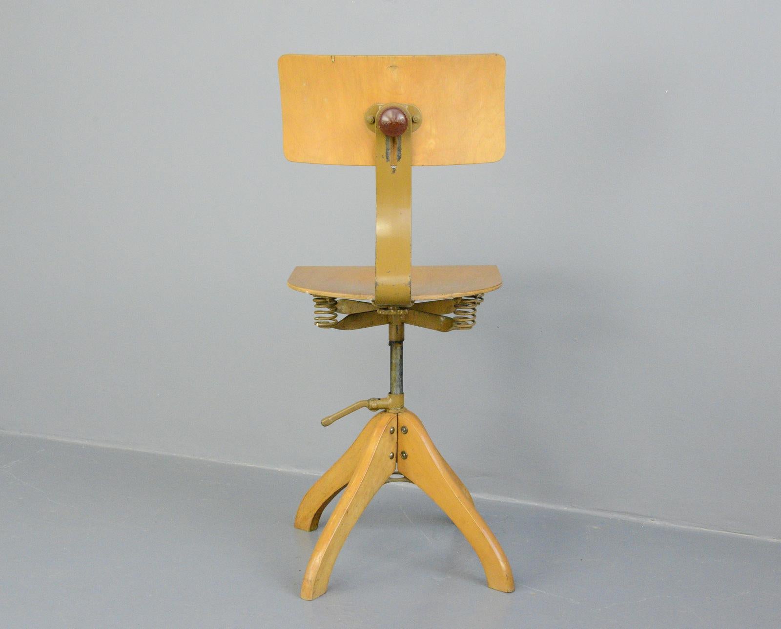 German Draftsman's Chair by Polstergleich, circa 1930s 2