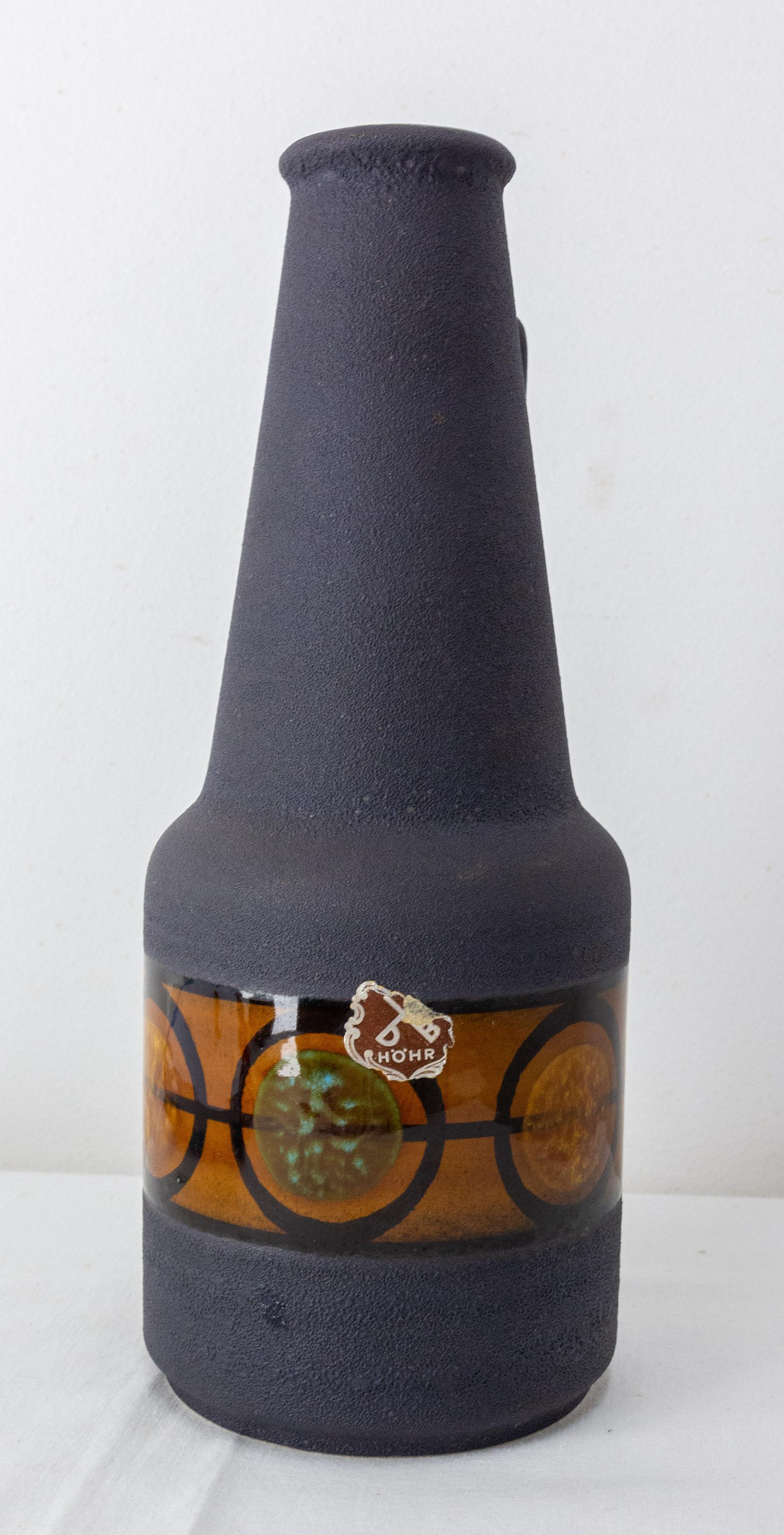 French German Dümler & Breid Enameled Vase, Mid-Century For Sale