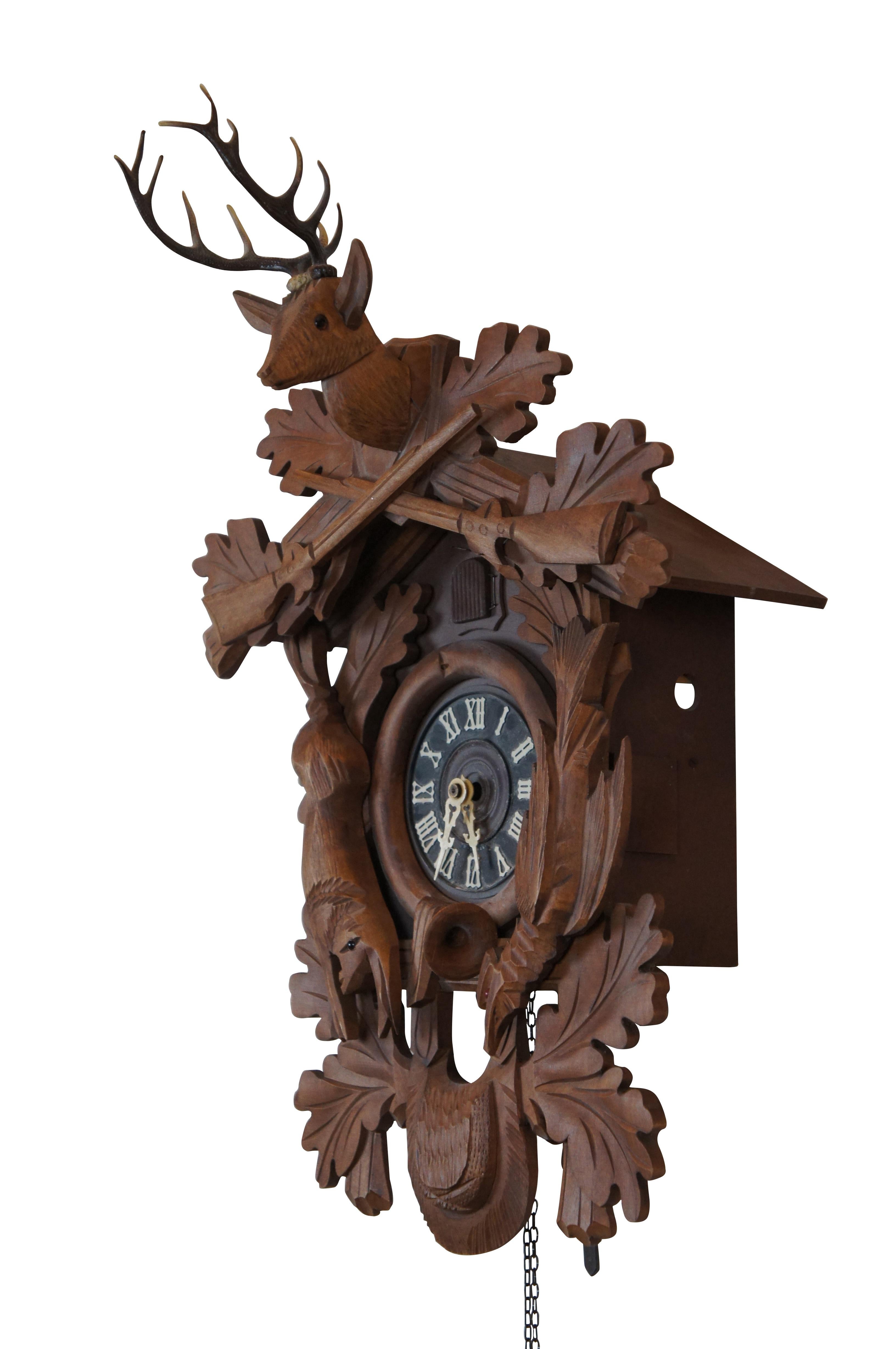 Deutsche E. Schmeckenbecher 8 Tage Regula Black Forest Jagd Kuckucksuhr 23