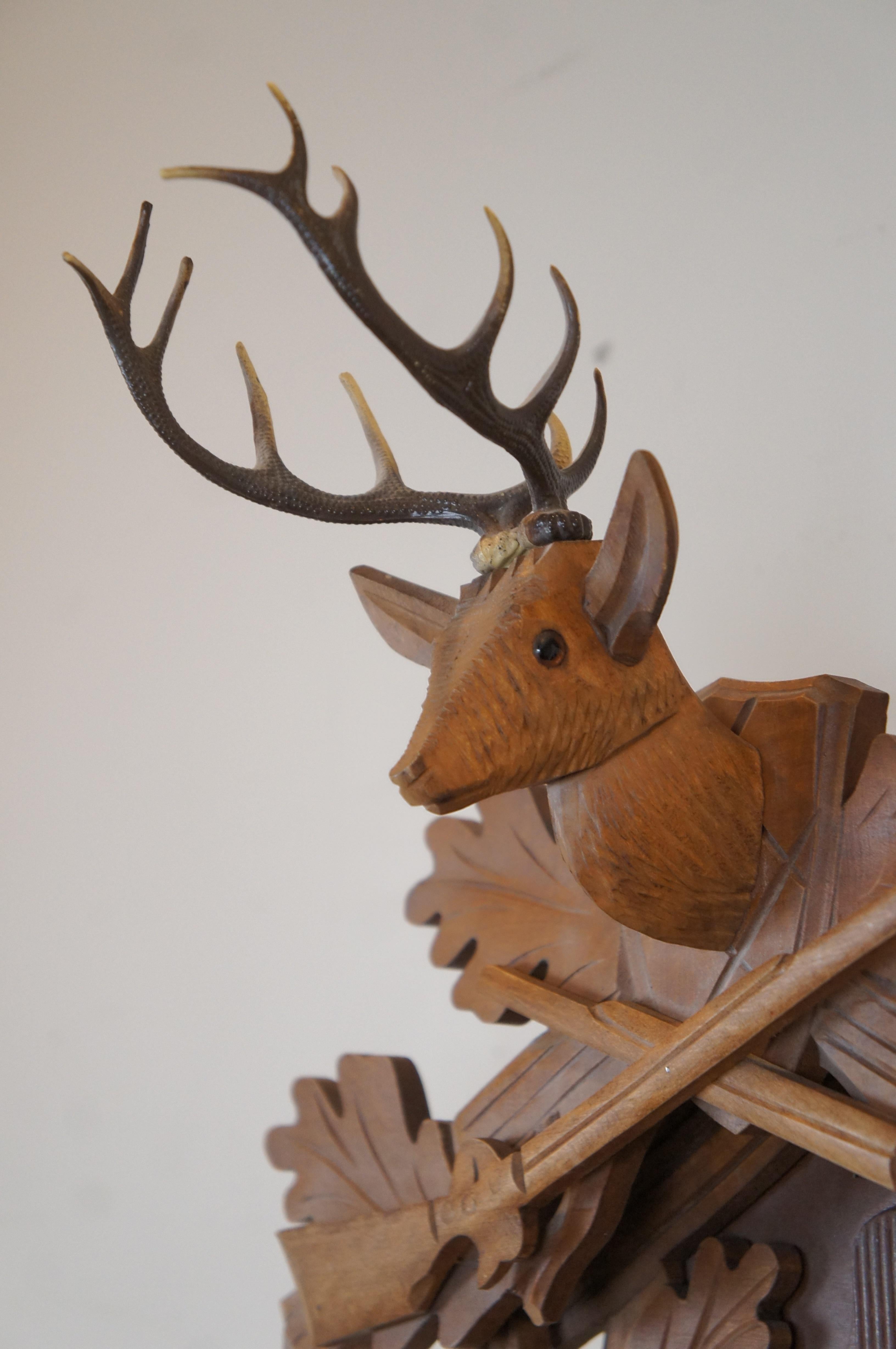 Deutsche E. Schmeckenbecher 8 Tage Regula Black Forest Jagd Kuckucksuhr 23
