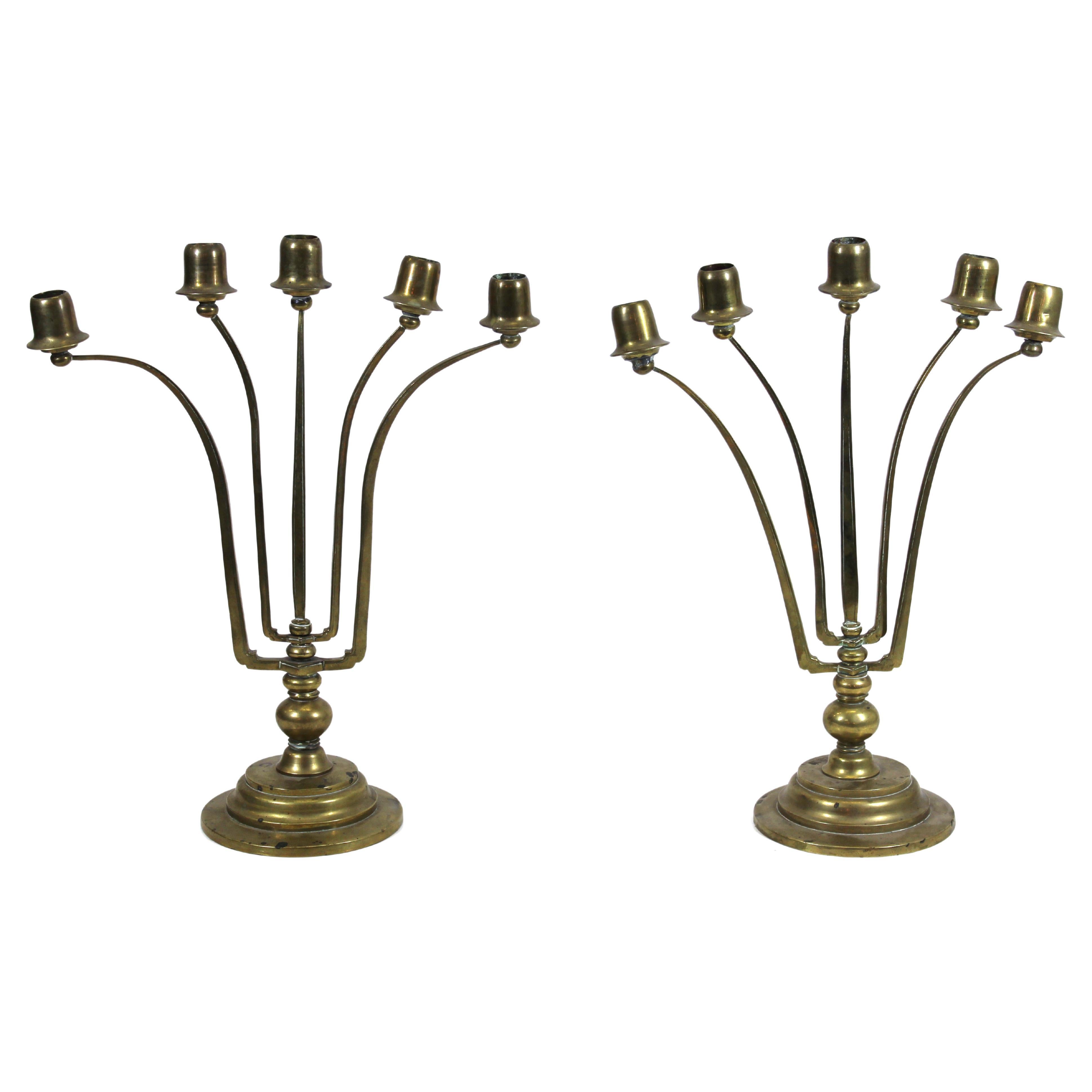 German Early Modernist Peter Behrens Style Candleholders