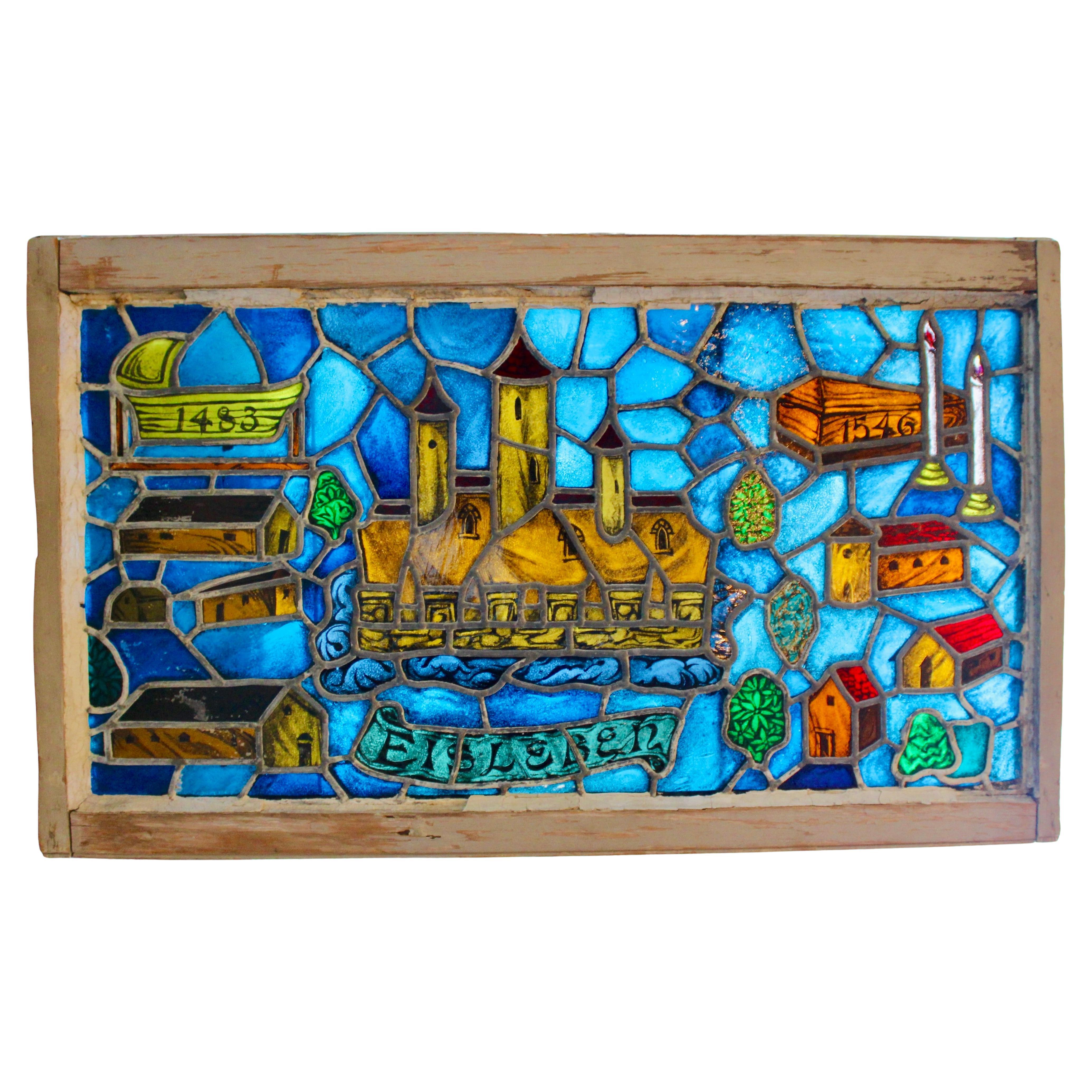 What is a stained glass window in a church?