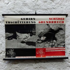 German Emergencies Poster, Minimalist, Mid-Century Modern, Circa 1960