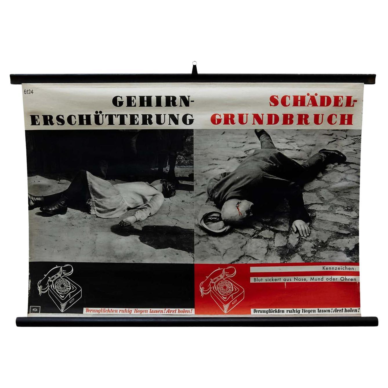 German Emergencies Poster, circa 1960 For Sale
