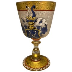 German Enameled Glass Goblet