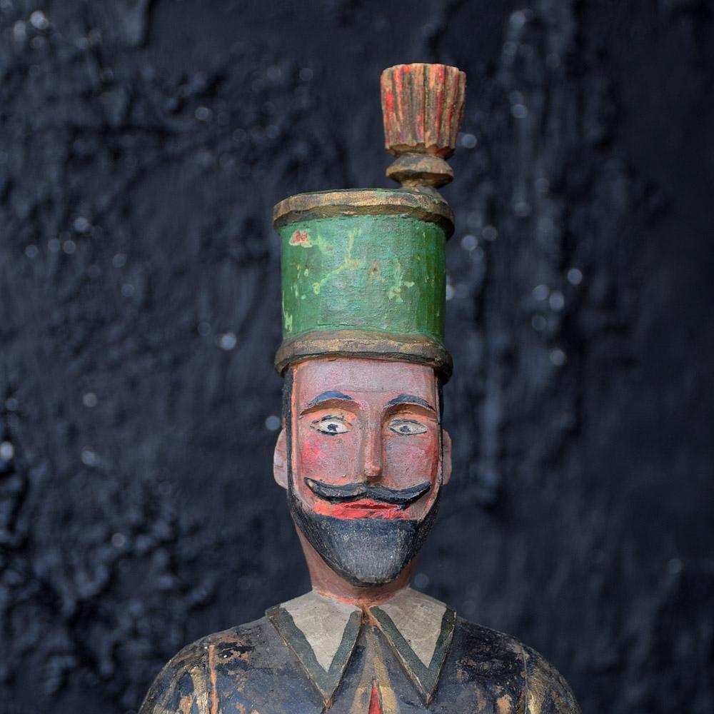 German Erzgebirge Folk Art Hand Carved Guardian Miner Figure, circa 1920 6
