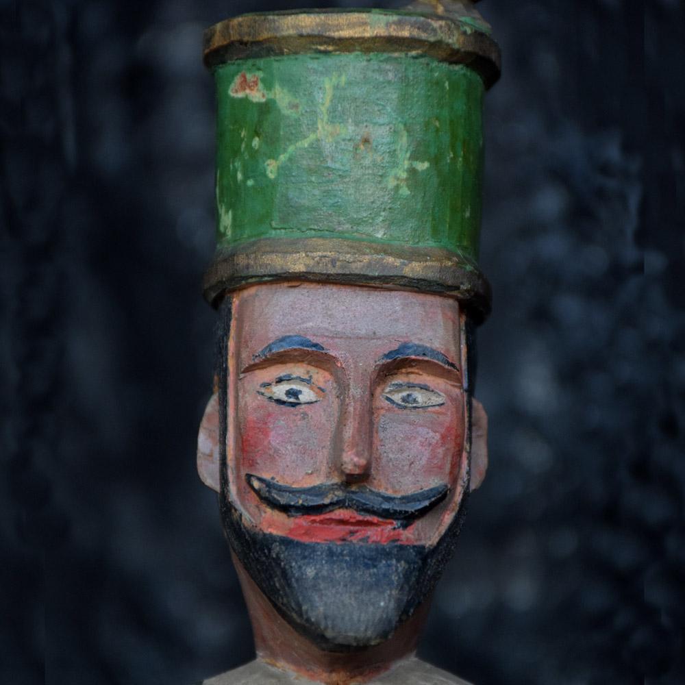 Wood German Erzgebirge Folk Art Hand Carved Guardian Miner Figure, circa 1920