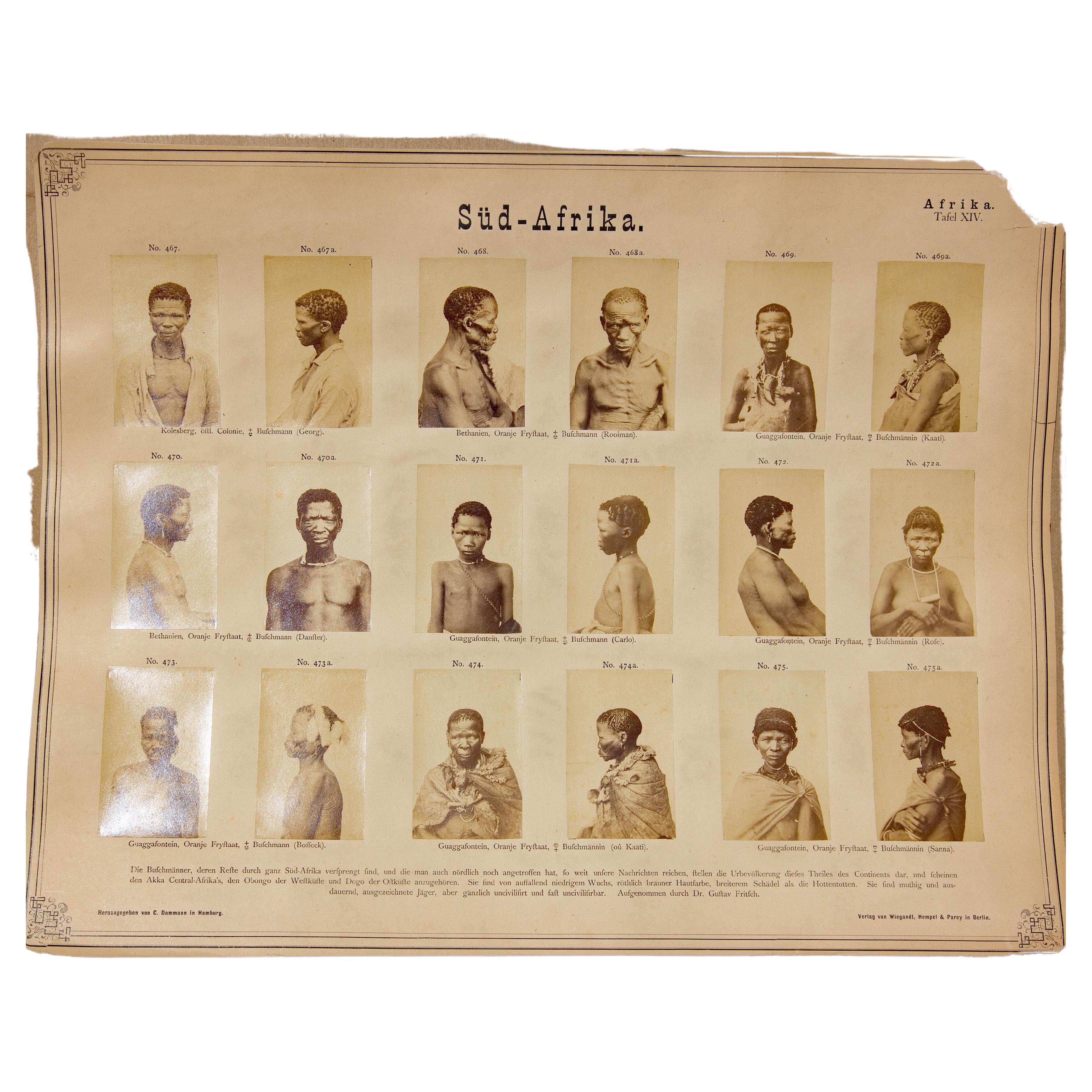 German Ethnographic Study of South African Tribal People Circa 1870's