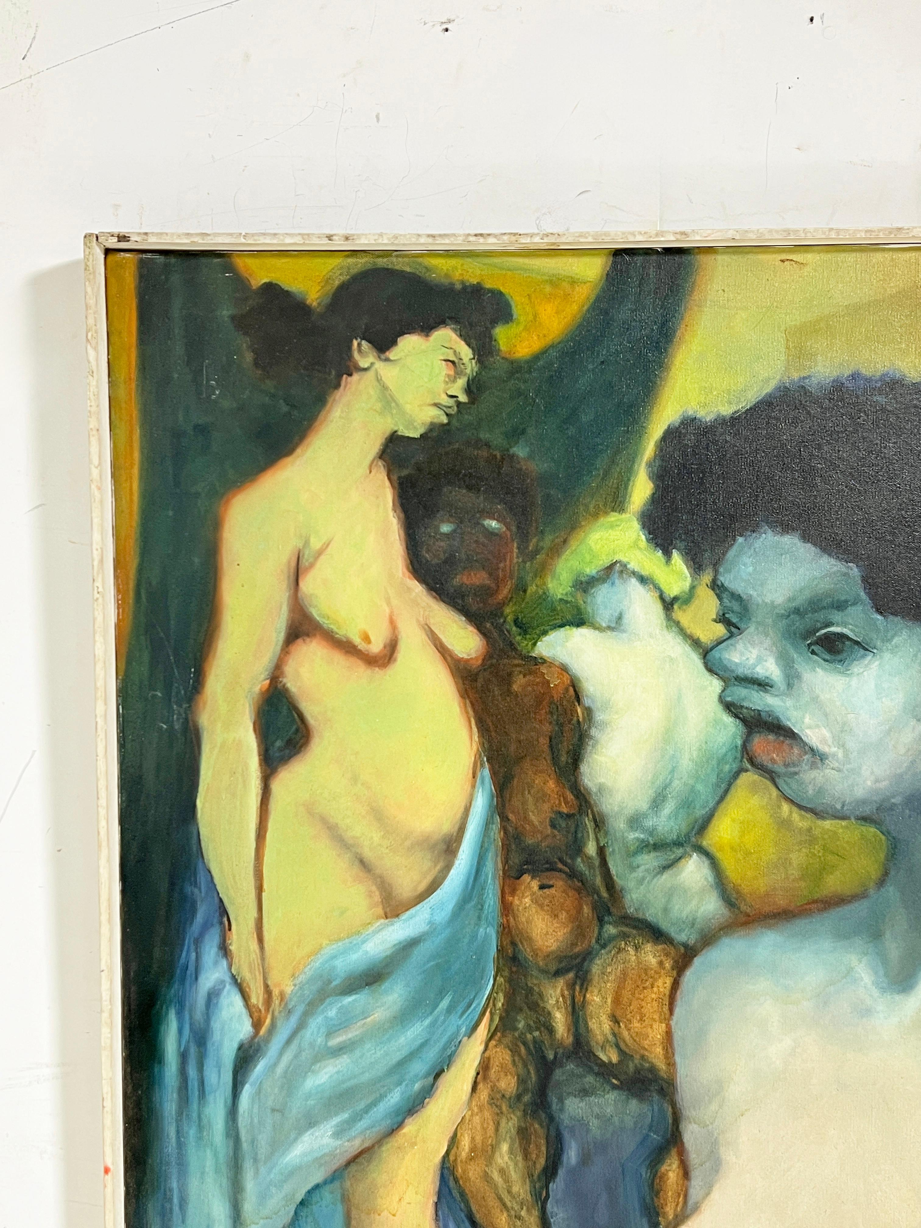 Aktgemälde im Stil des deutschen Expressionismus, signiert Perry, CIRCA 1960er Jahre (Moderne der Mitte des Jahrhunderts) im Angebot