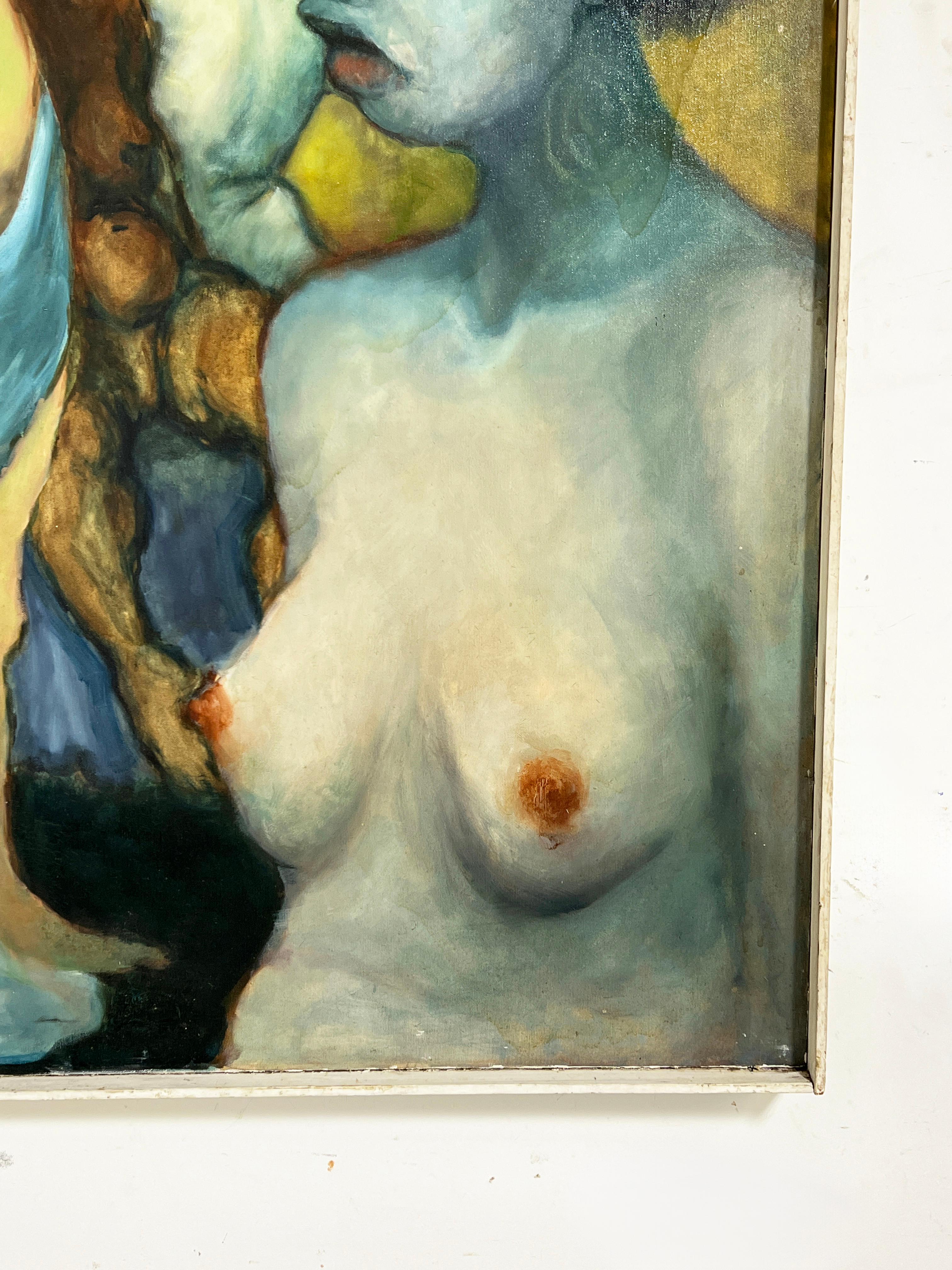 Aktgemälde im Stil des deutschen Expressionismus, signiert Perry, CIRCA 1960er Jahre (amerikanisch) im Angebot