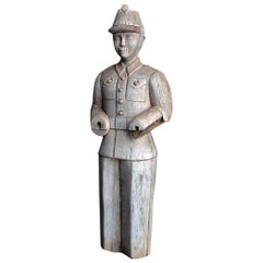 German Fairground Wilhelm Hennecke Carved Firemen Figure, circa 1950