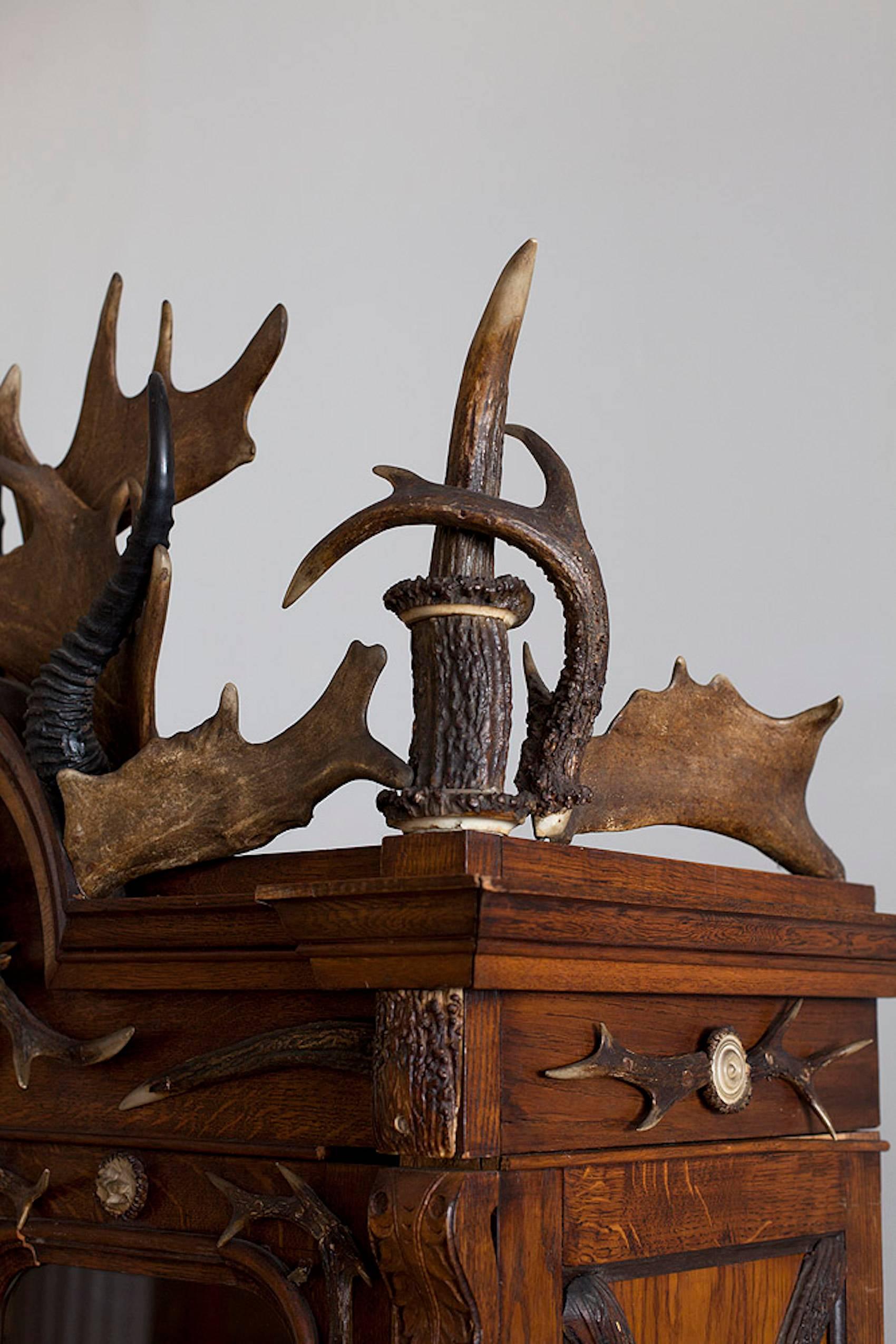 German Fantasy Historic Revival Hunting Trophy Cabinet, Circa 1870 3