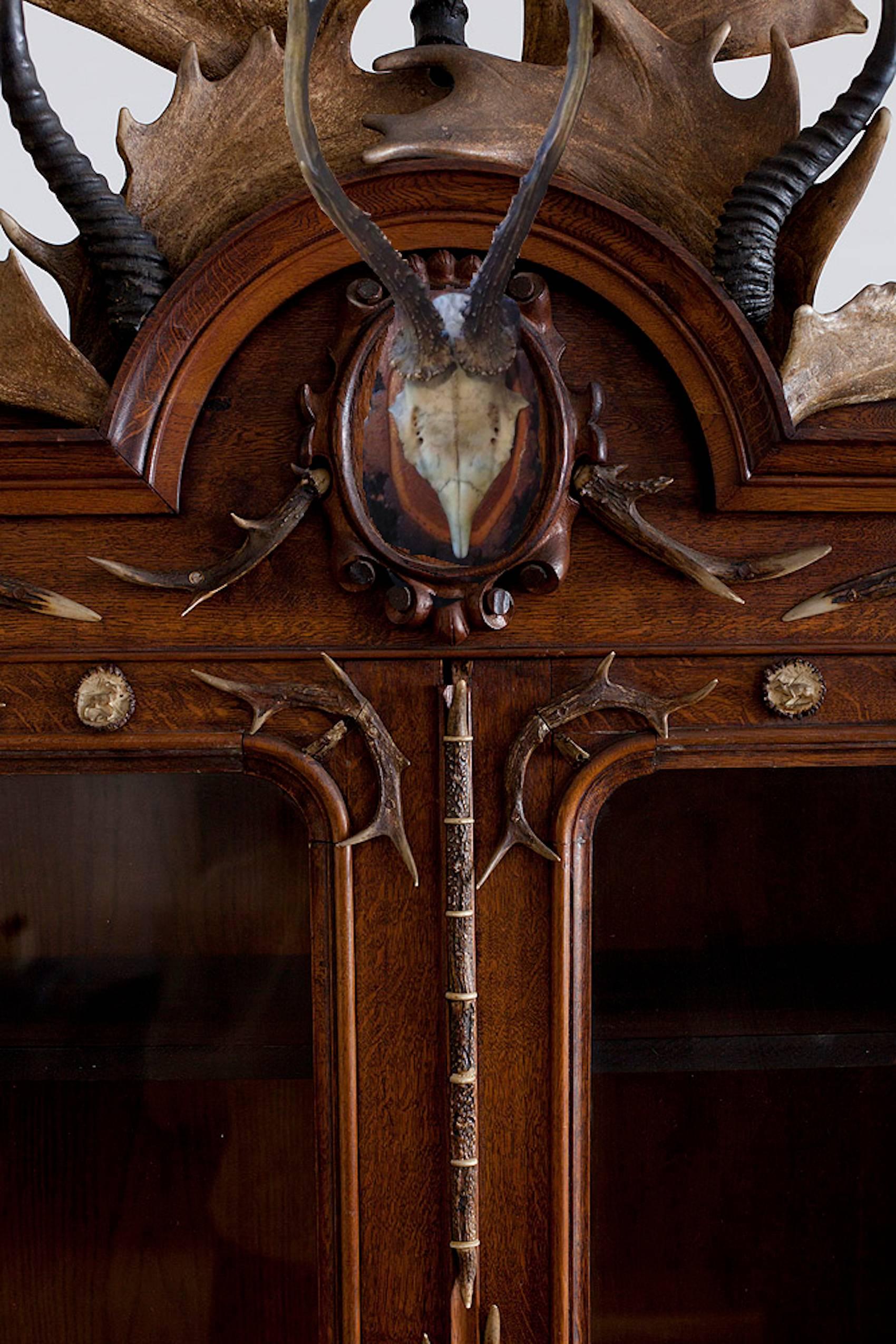 German Fantasy Historic Revival Hunting Trophy Cabinet, Circa 1870 5