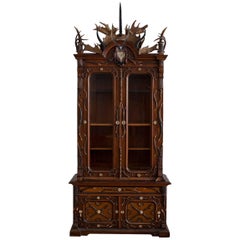 Antique German Fantasy Historic Revival Hunting Trophy Cabinet, Circa 1870