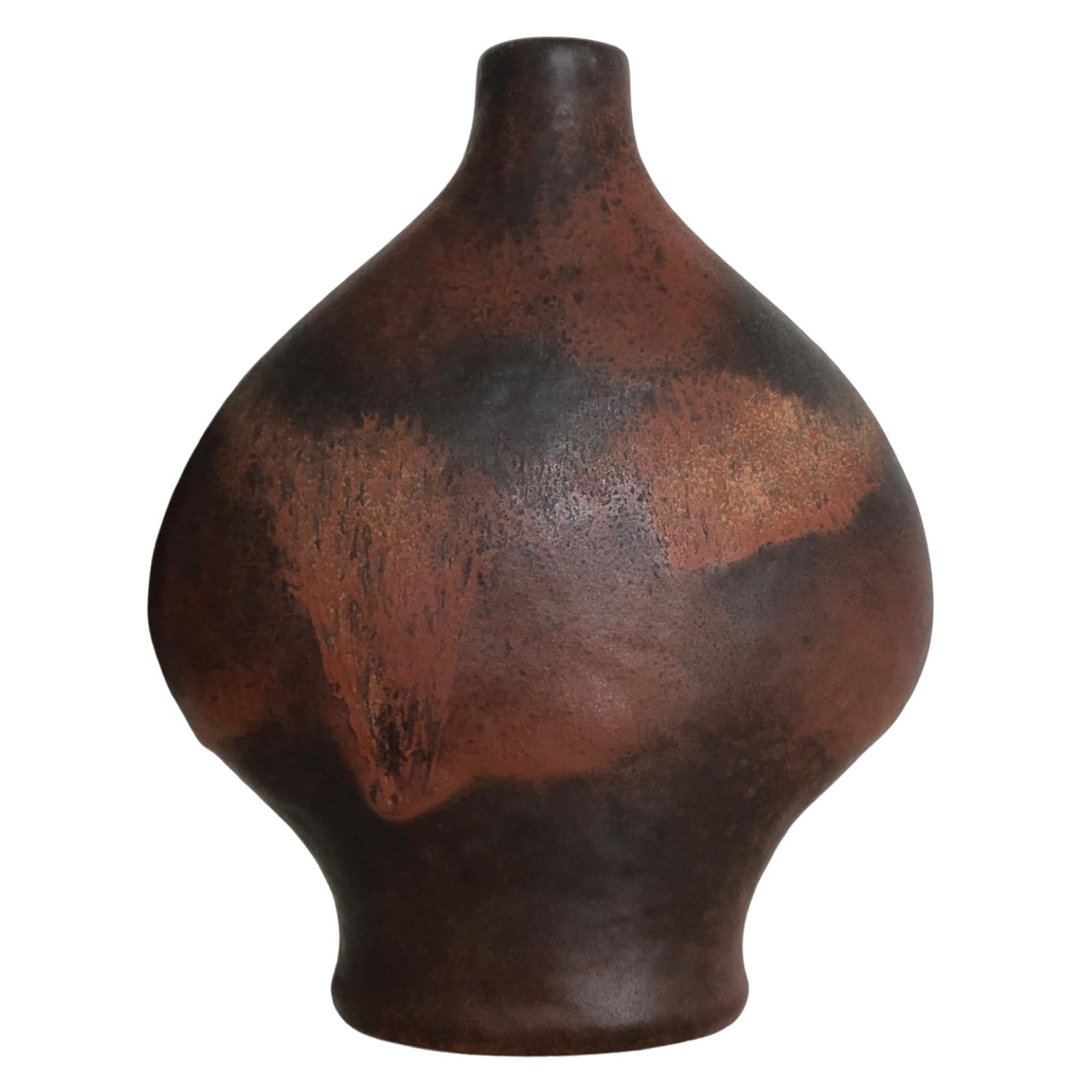 German Mid-Century Modern Fat Lava Vase by Gerda Heuckeroth for CARSTENS For Sale