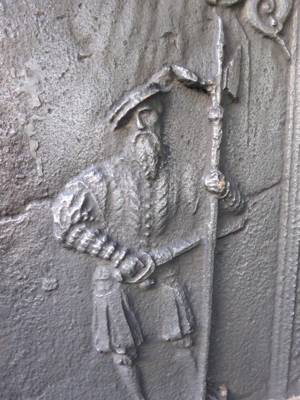 German Fireback with a Landsknecht, Gothic, 16th Century 1