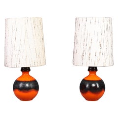 German Floor Lamps with Fat Lava Base, 1960s, Set of Two