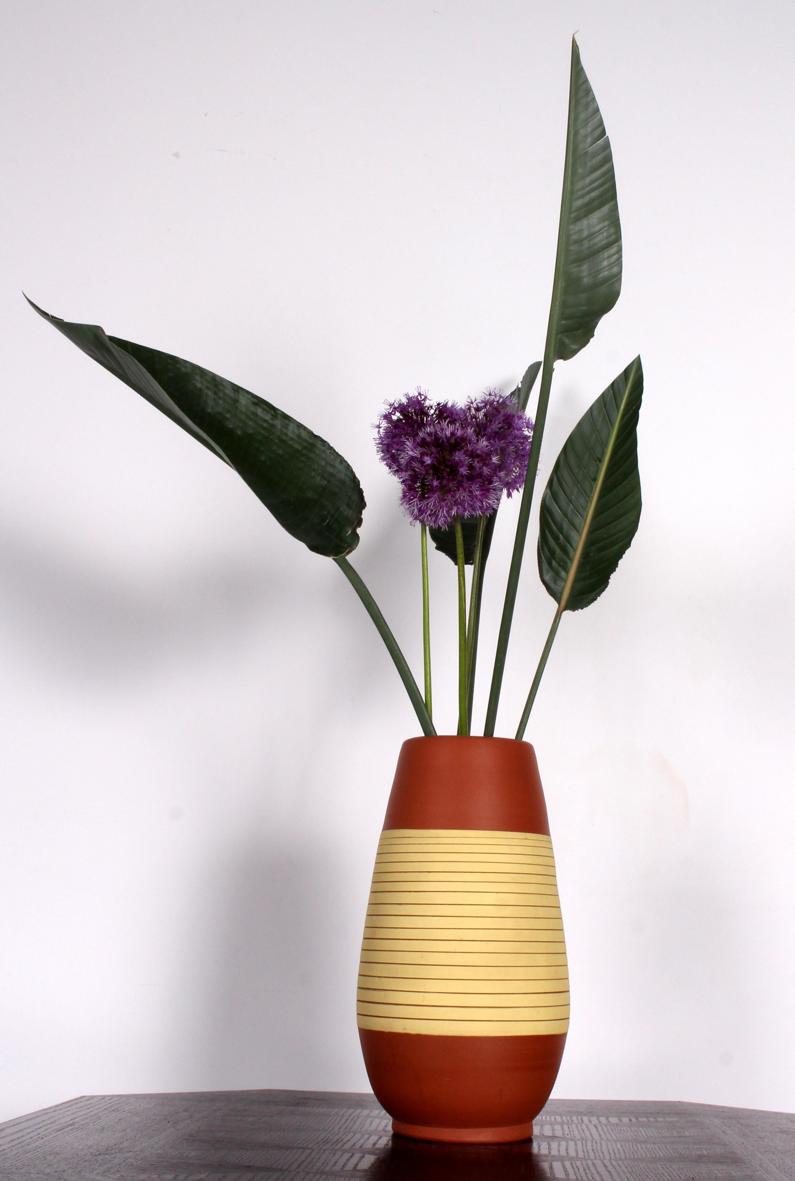 Mid-20th Century German Floor Vase DECORA 50s 60s  sgrafitto hand-thrown KLINKER POTTERY 56/40  For Sale