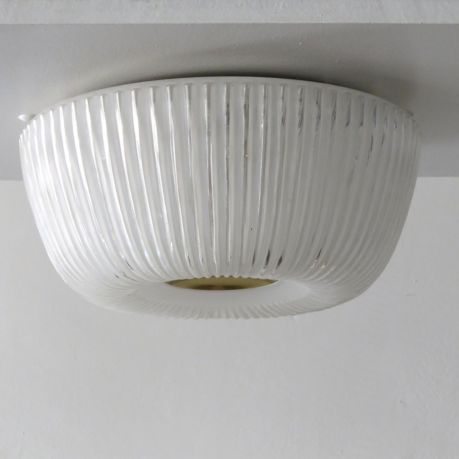Brass German Flush Mount Light by Limburg, 1960 For Sale