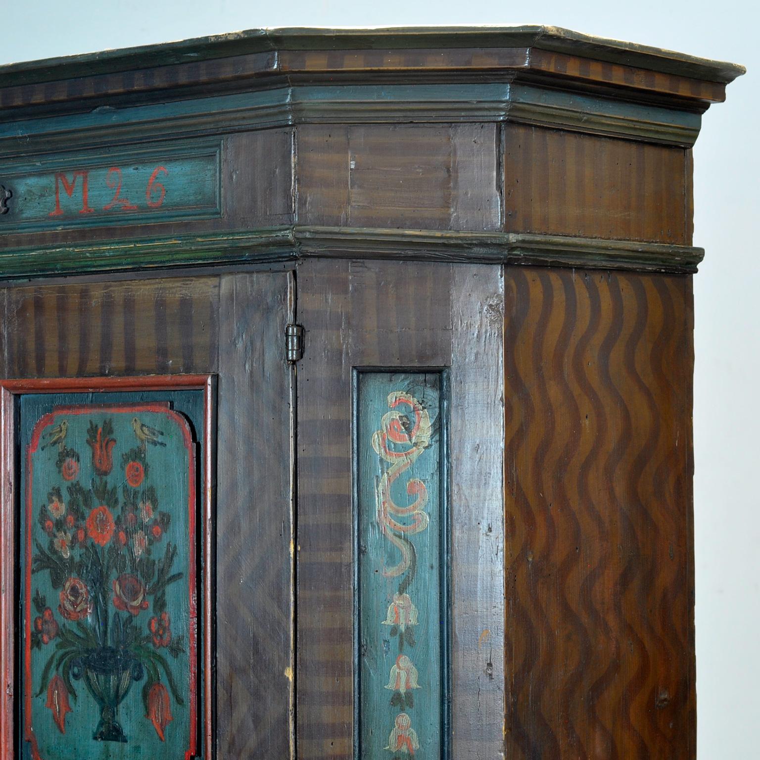 Meuble de mariage allemand d'art populaire, 1826 en vente 11
