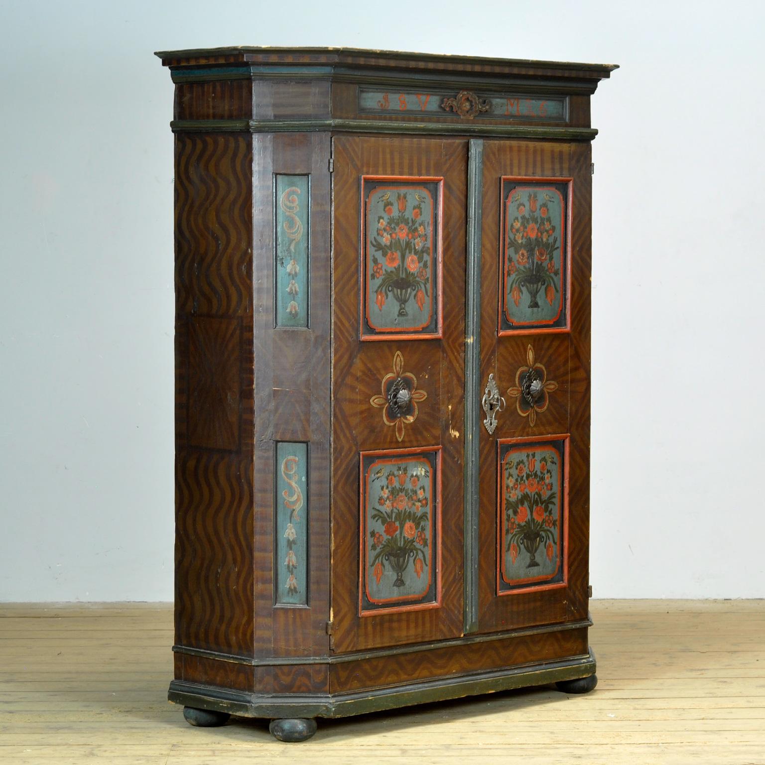 Artisanat Meuble de mariage allemand d'art populaire, 1826 en vente