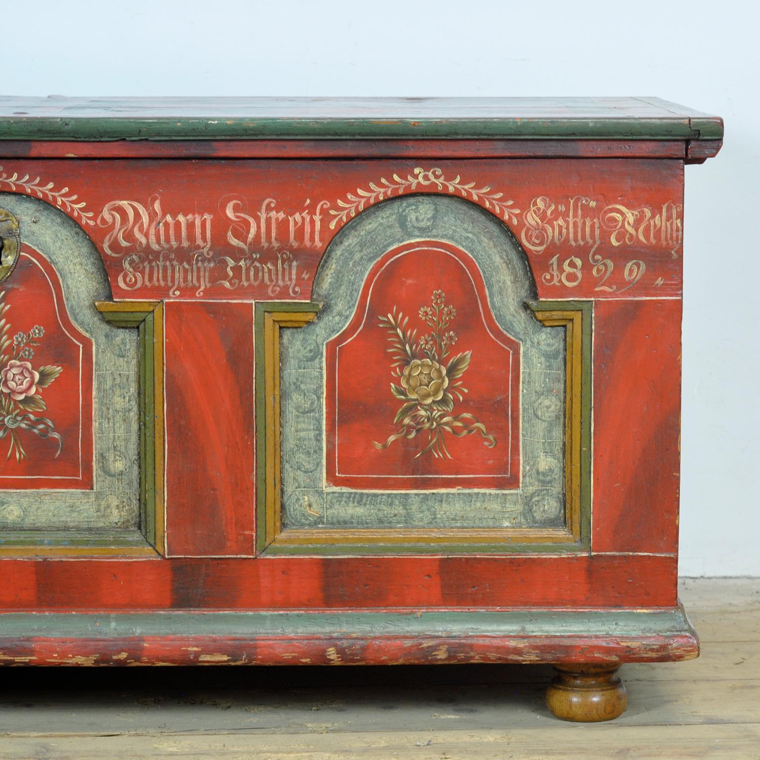 German Folk-Art Bridal Chest, anno 1829 For Sale 4