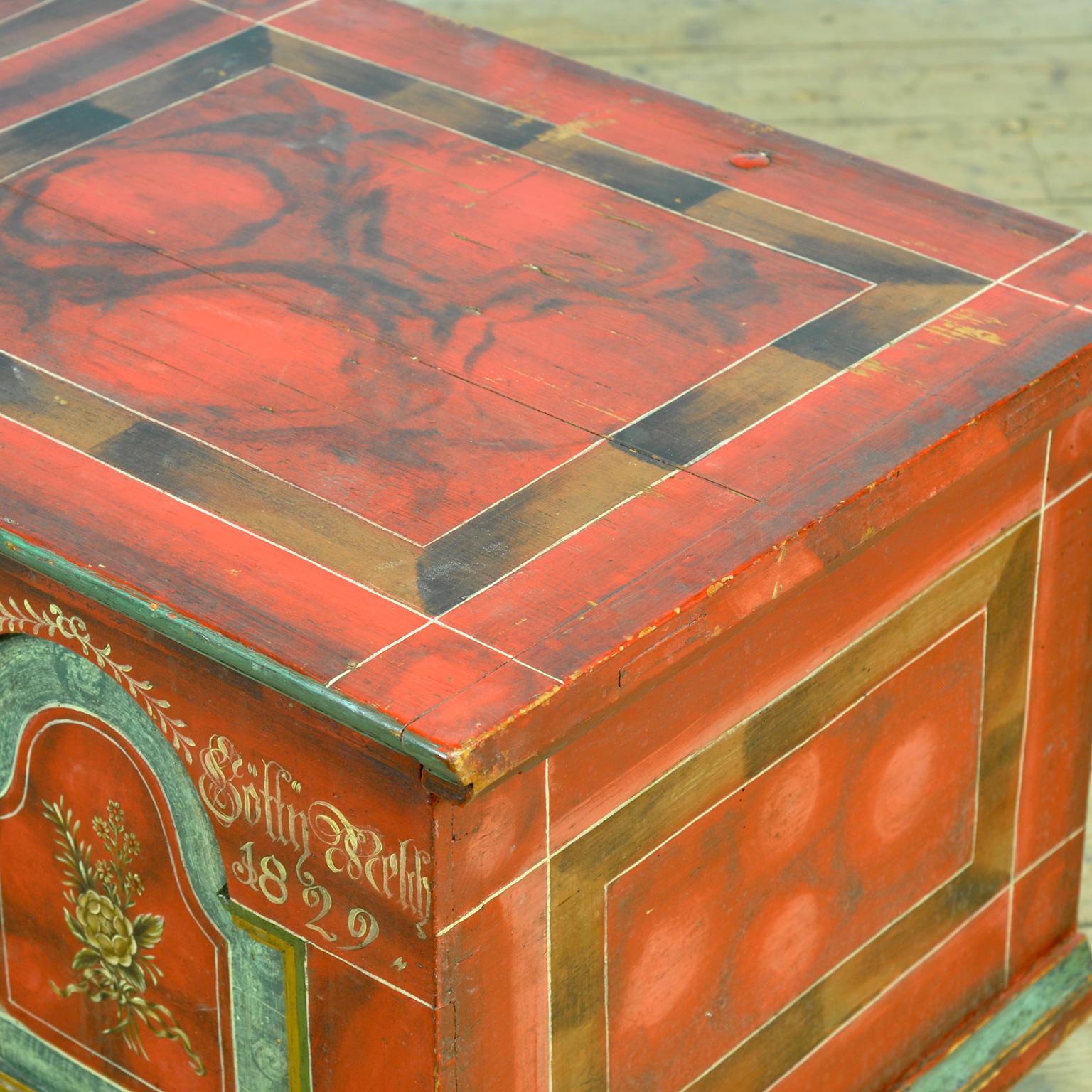 German Folk-Art Bridal Chest, anno 1829 For Sale 7