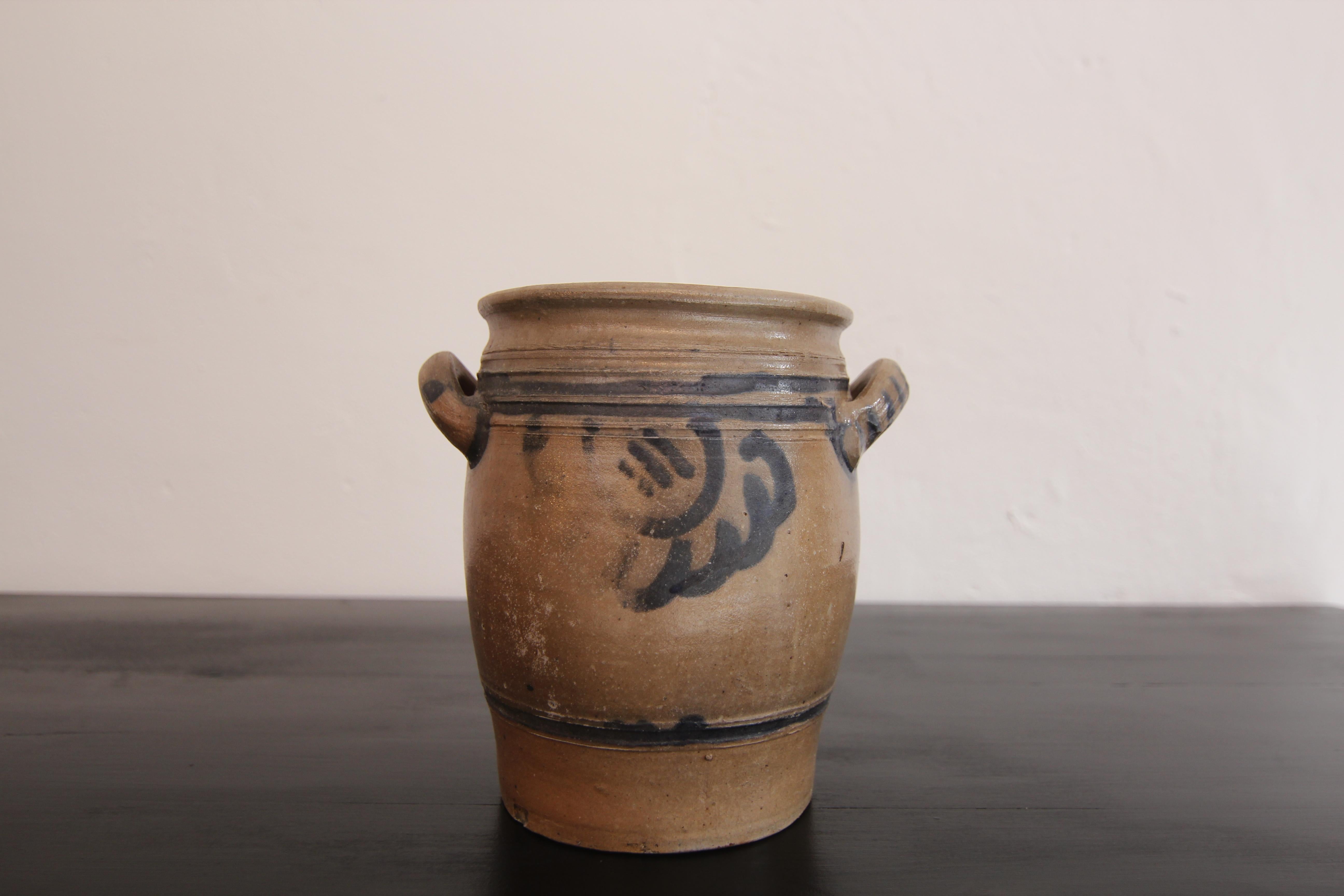Vaso in gres grigio e blu cobalto della German Folk Art in vendita 4