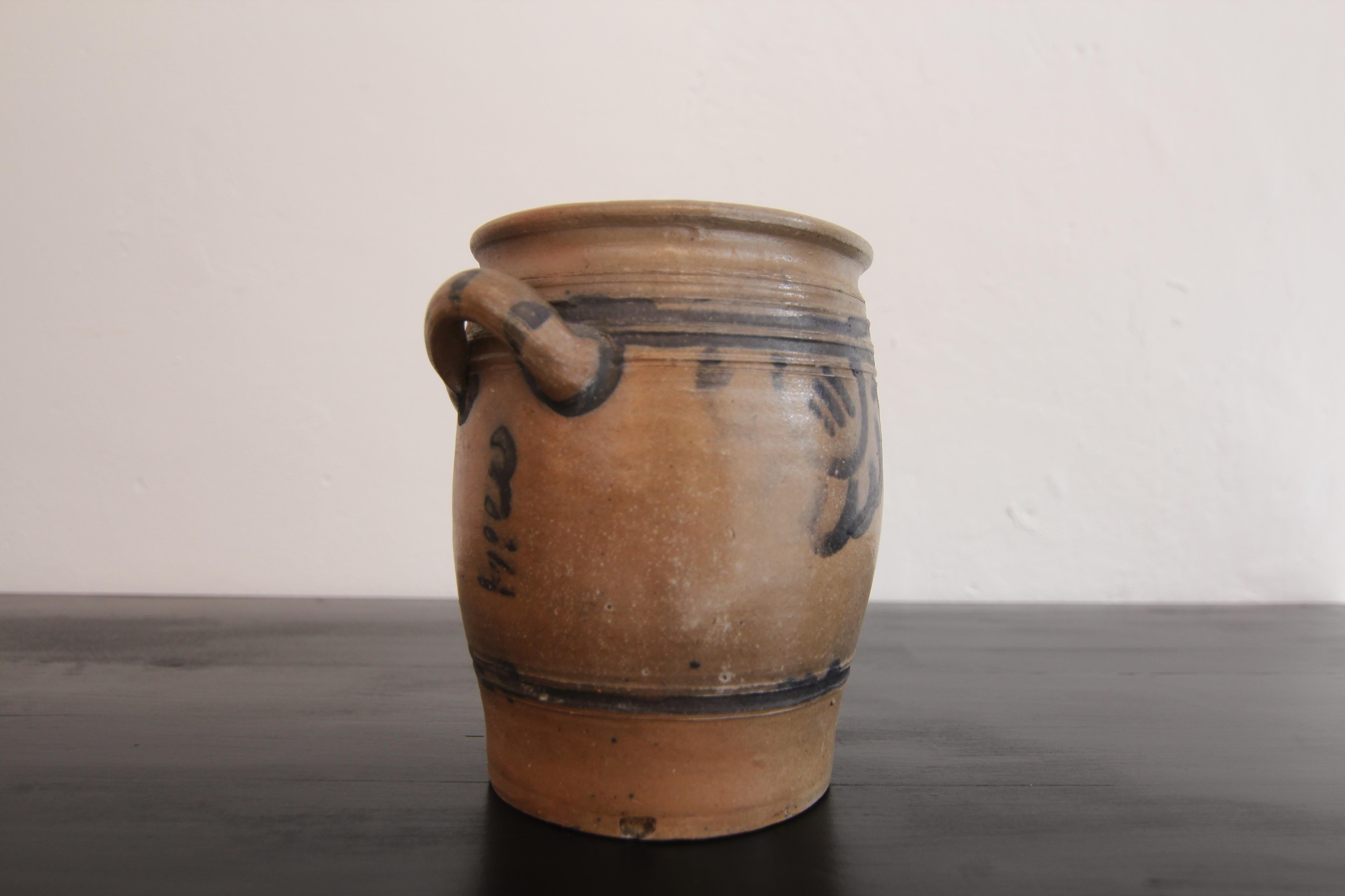 Vaso in gres grigio e blu cobalto della German Folk Art in vendita 5