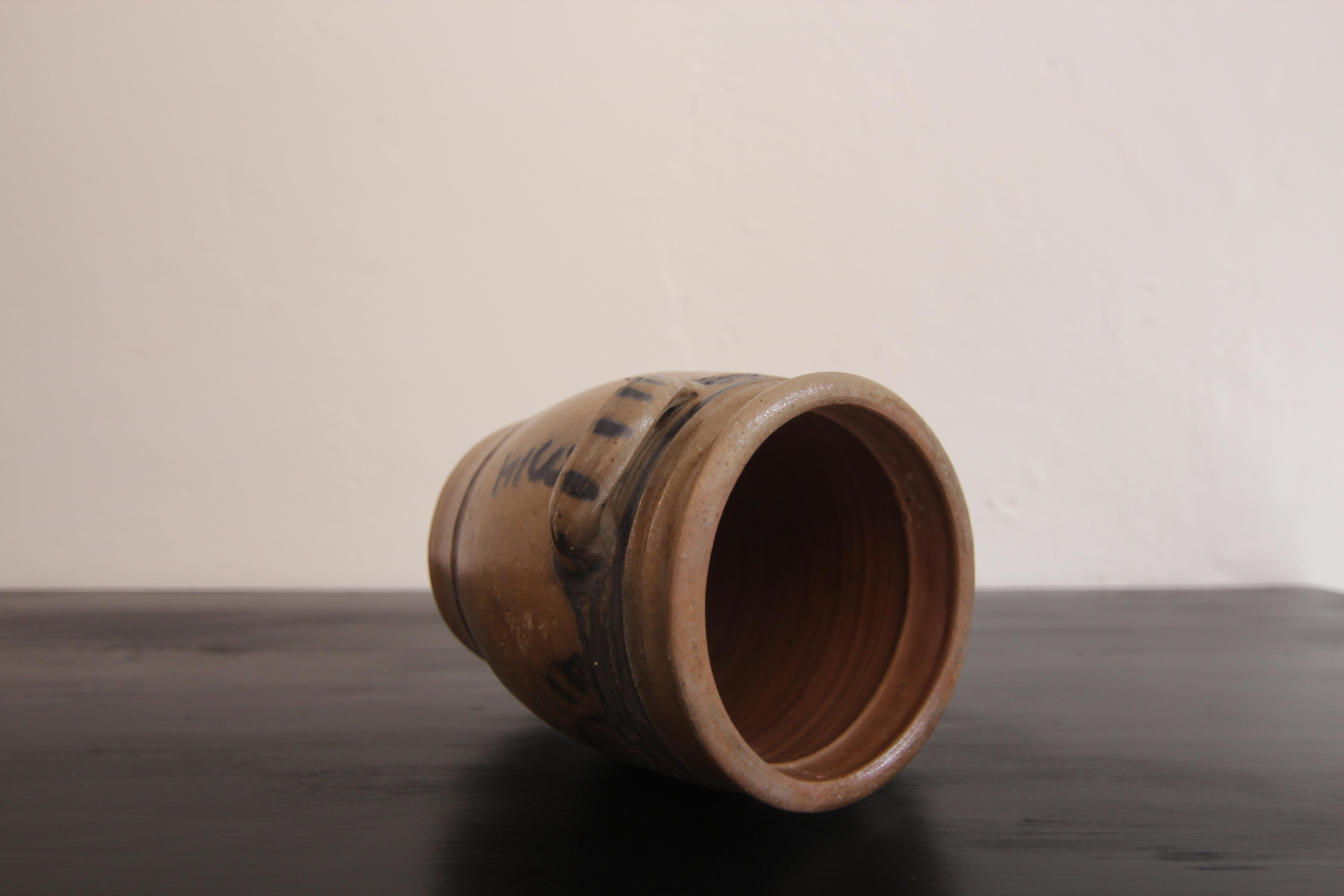 Vaso in gres grigio e blu cobalto della German Folk Art in vendita 10