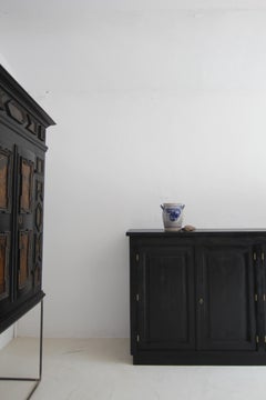 German Folk Art Grey and Cobalt Blue Stoneware Jar