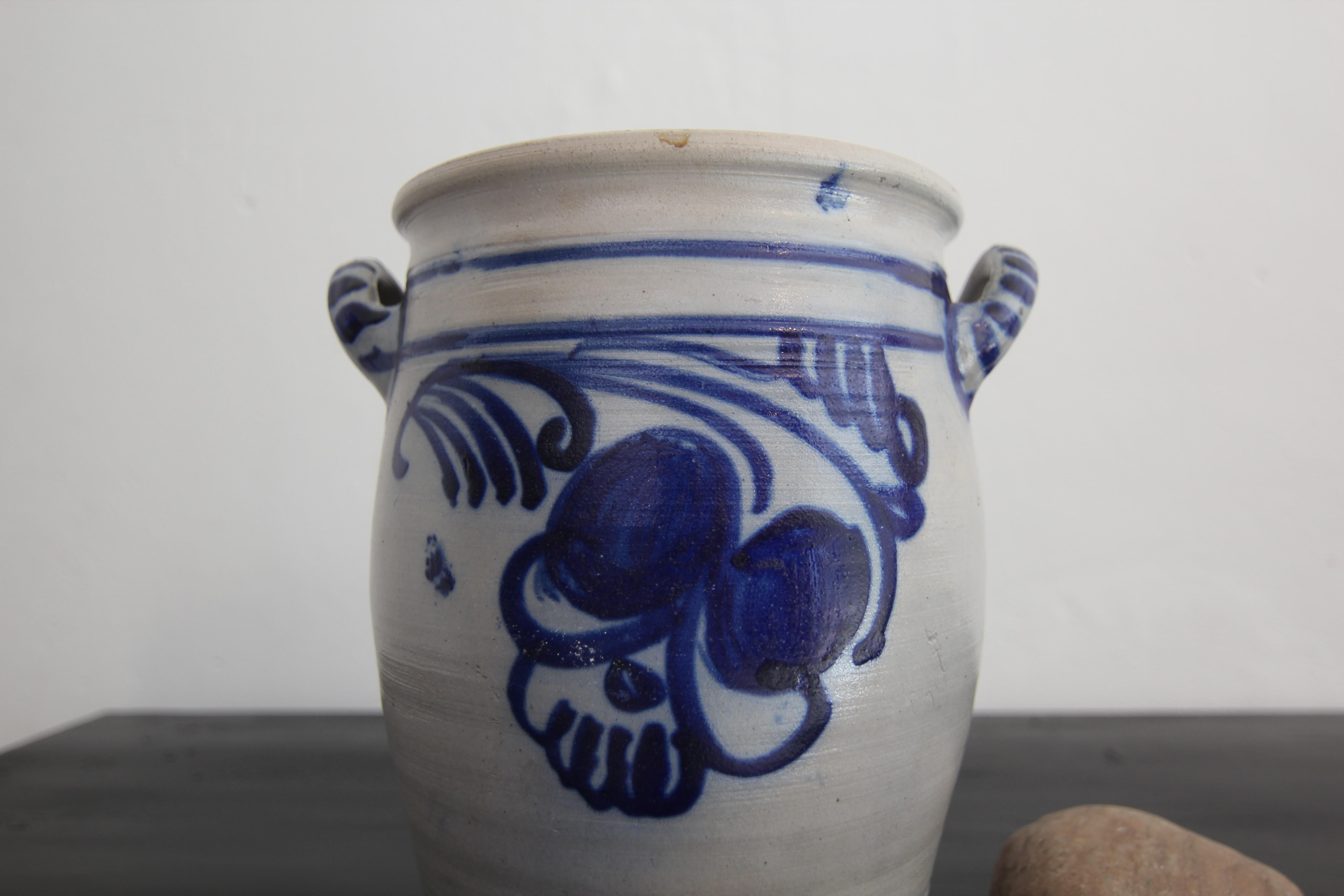 Vaso in gres grigio e blu cobalto della German Folk Art In condizioni buone in vendita a Dusseldorf, DE