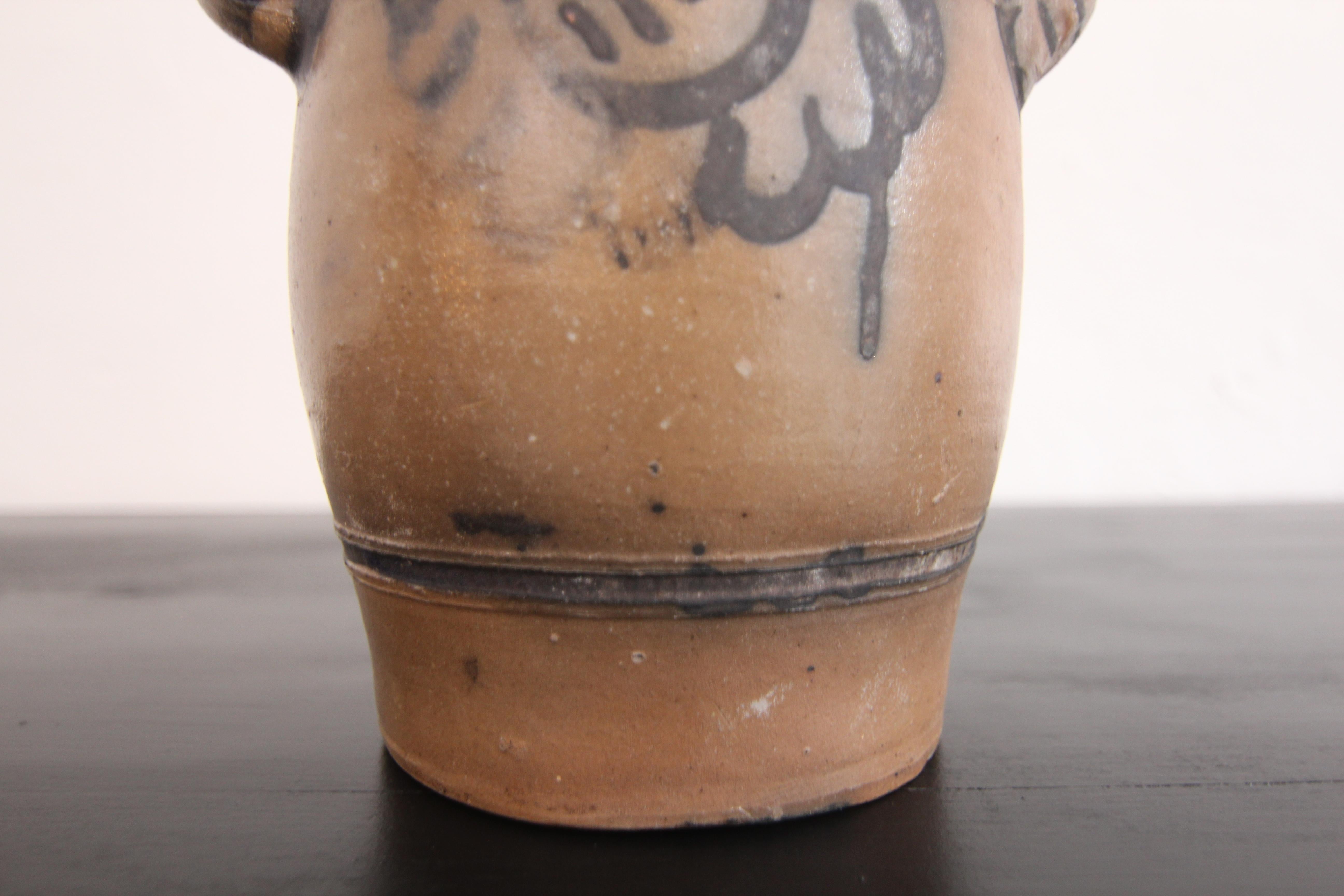 XX secolo Vaso in gres grigio e blu cobalto della German Folk Art in vendita