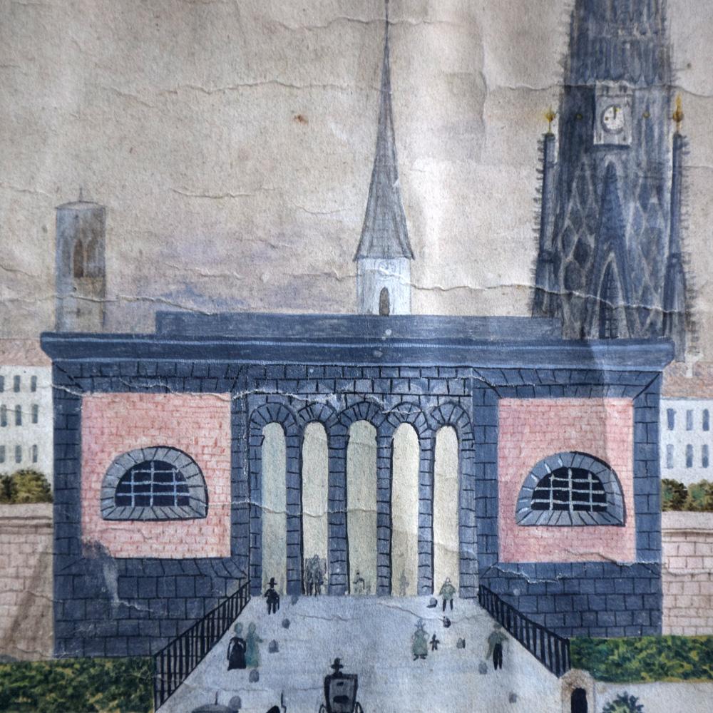 German Folk Art Naïve Military Painting, circa 1870 For Sale 2