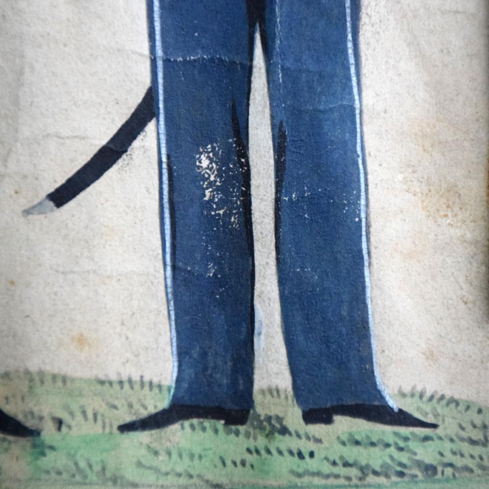 German Folk Art Naïve Military Painting, circa 1870 For Sale 5