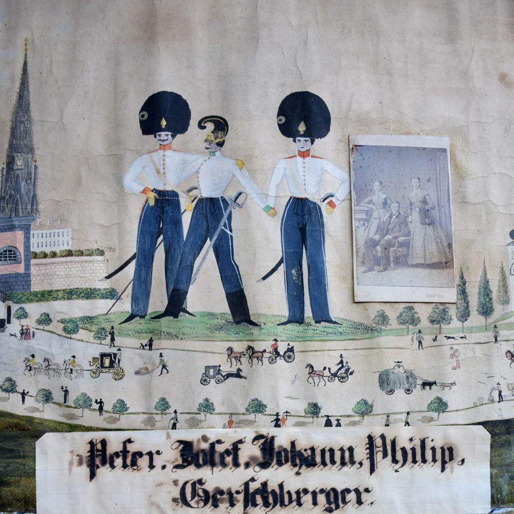 Deutsche Volkskunst Naive Militärmalerei:: um 1870 im Angebot 10