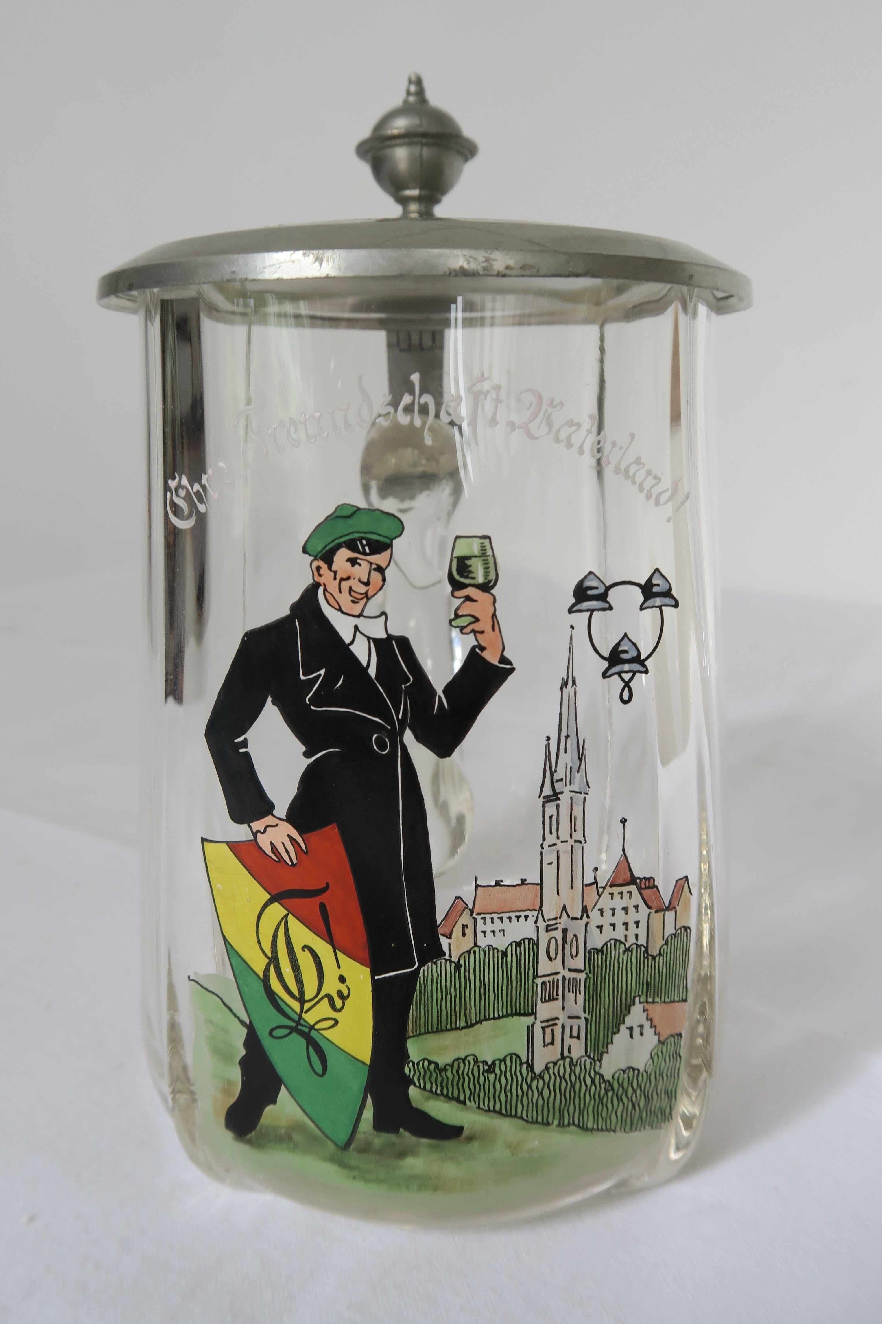 German Fraternity Beer Stein, circa 1900 For Sale 3