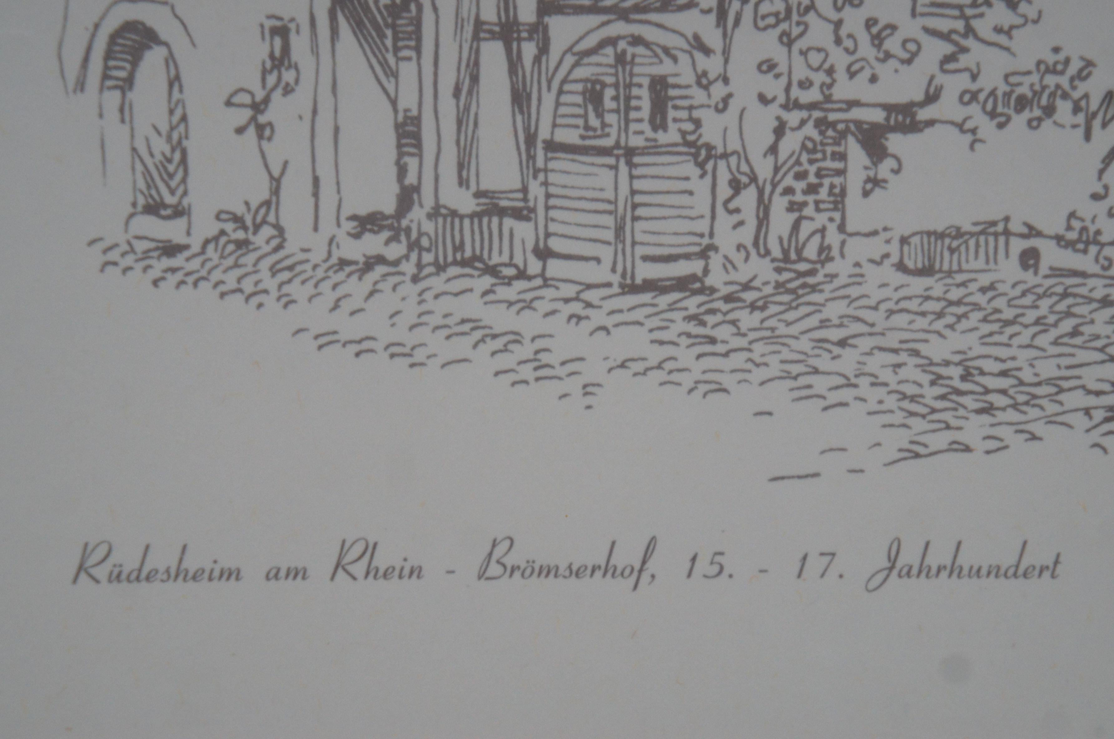 German Gaston Rudesheim am Rhein Bromserhof Manor House Print 25