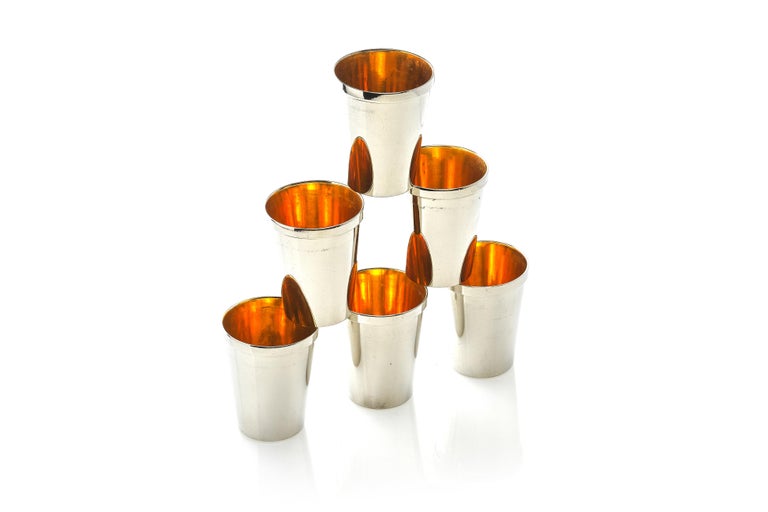 German GiltSilver Shot Glasses, Set of 6 at 1stDibs silver german