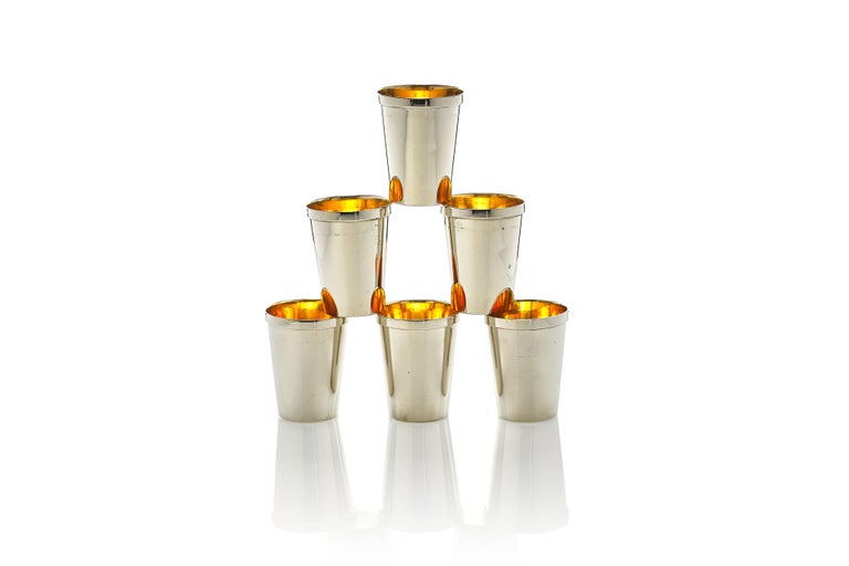 German GiltSilver Shot Glasses, Set of 6 at 1stDibs silver german