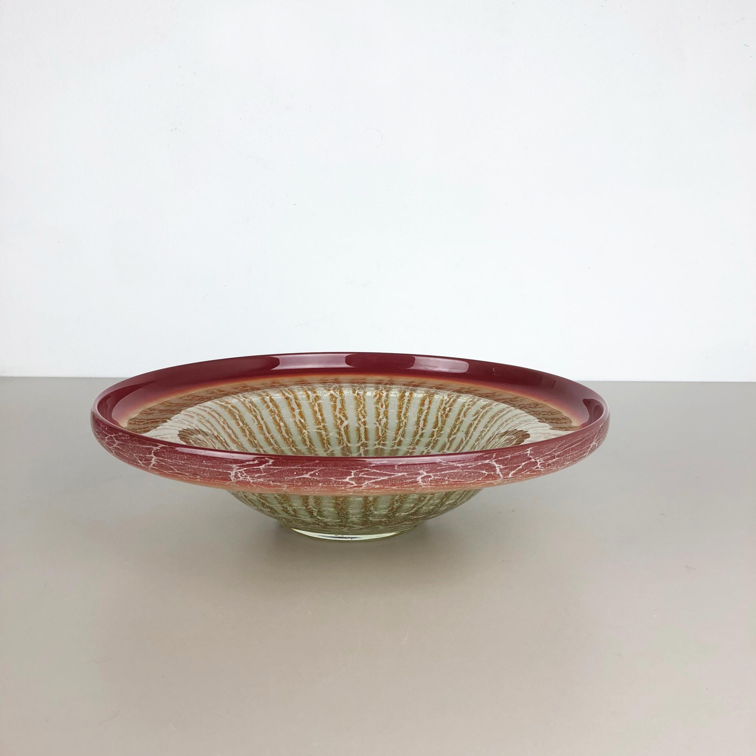 German Glass Bowl by Karl Wiedmann for WMF Ikora, 1930s Bauhaus Art Deco In Good Condition In Kirchlengern, DE